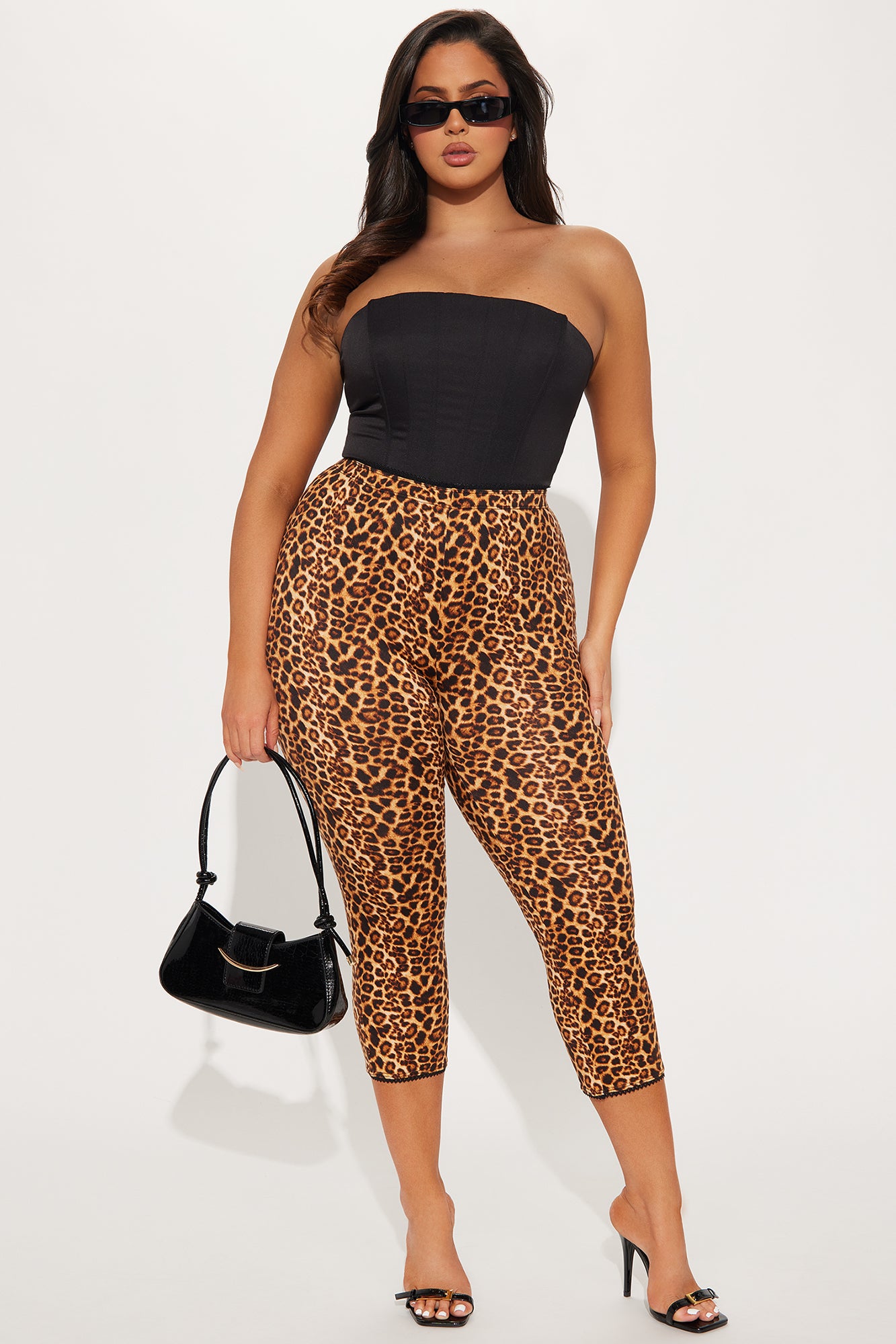 Mila Leopard Capri Legging - Brown/combo - Image 4