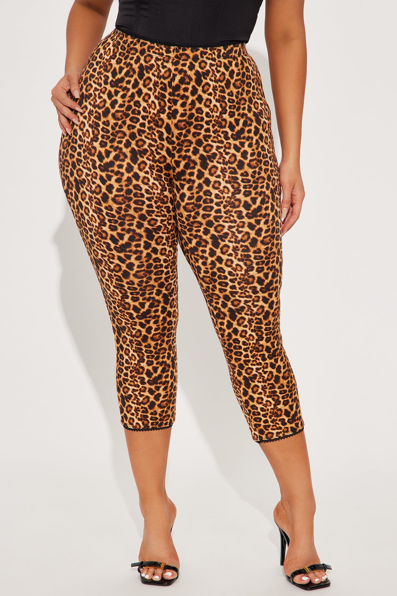 Mila Leopard Capri Legging - Brown/combo - Image 5