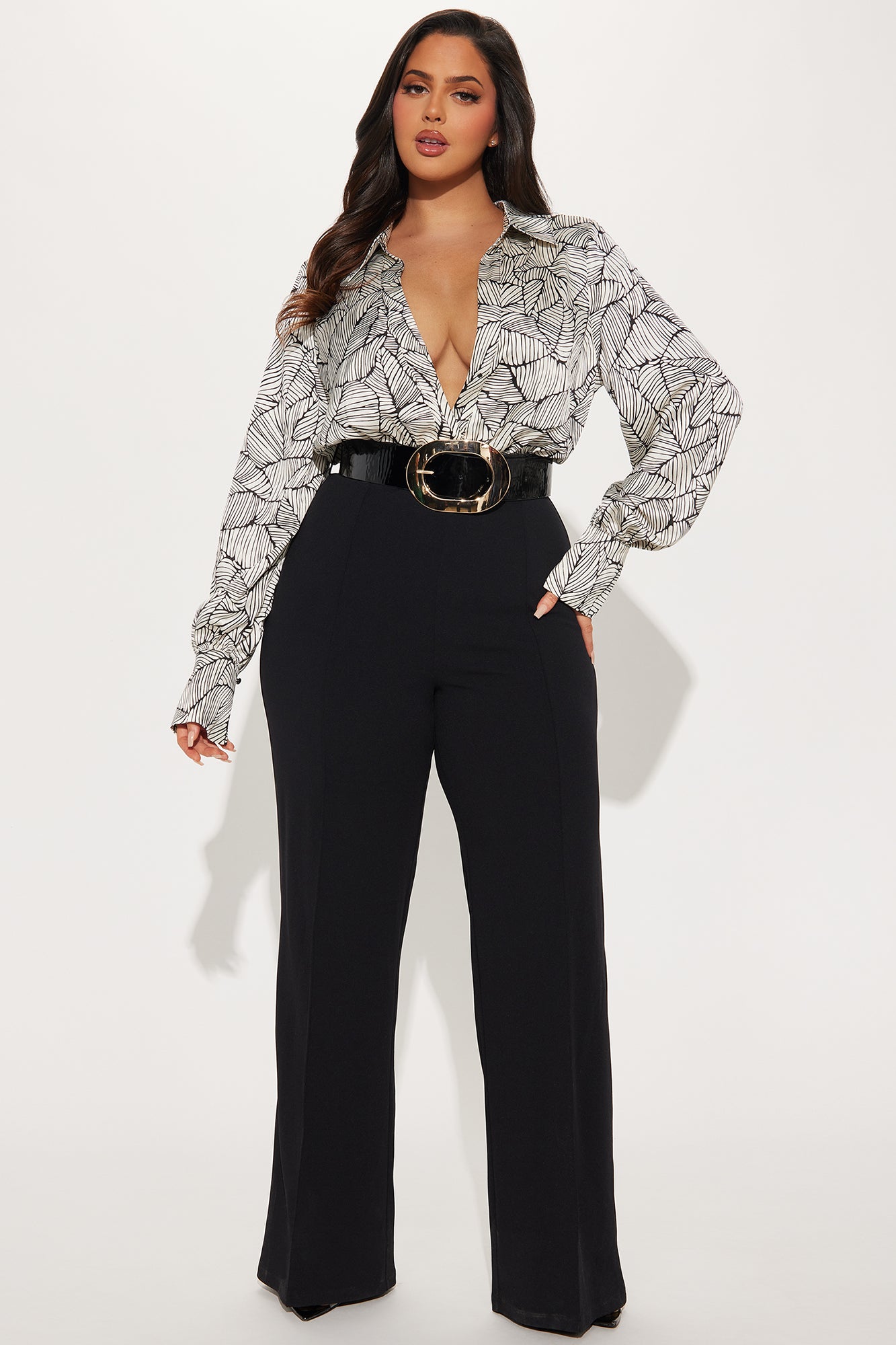 Work Related Belted Jumpsuit - Black/combo - Image 5