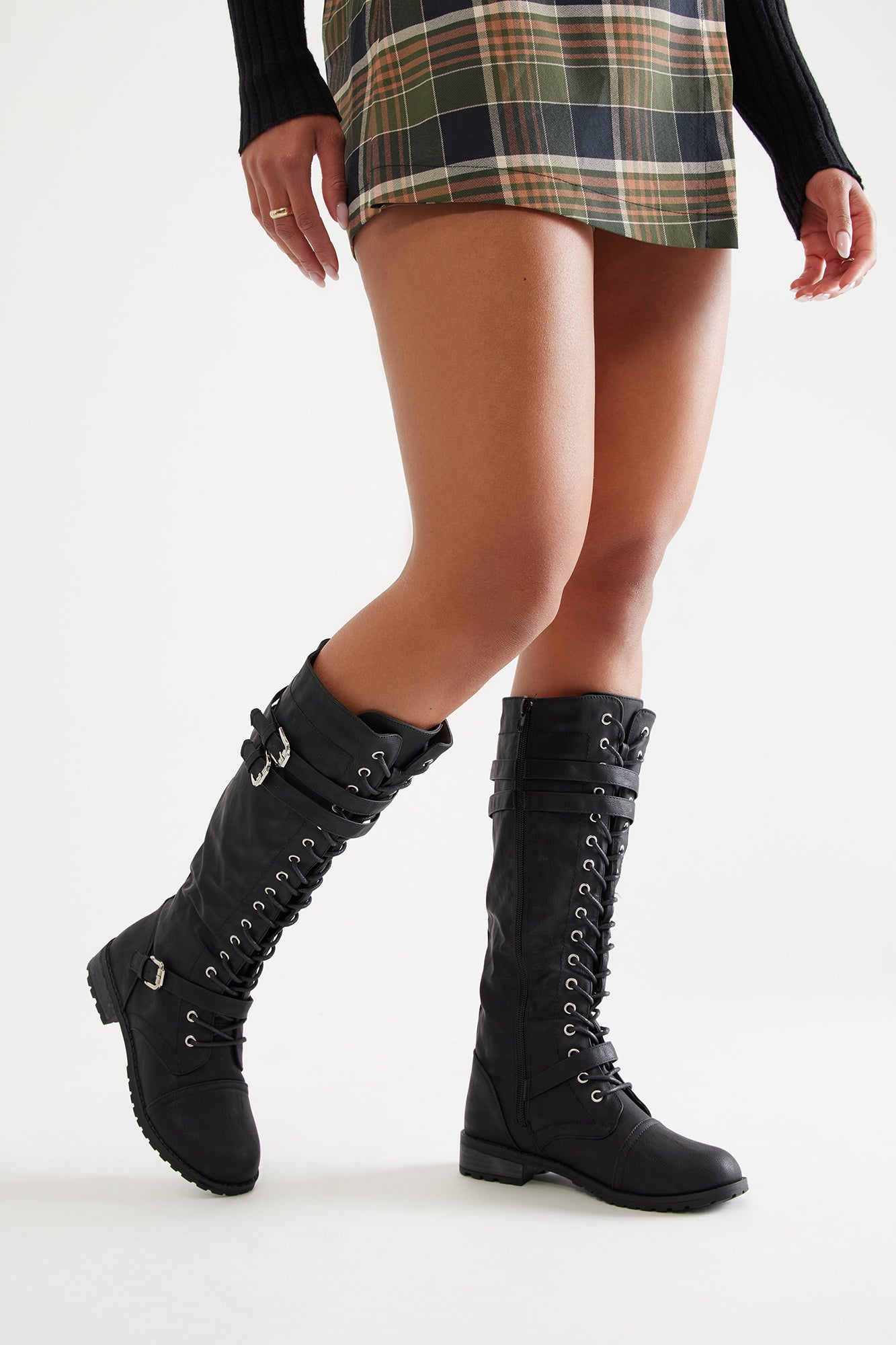 Hawke Lace Up Boots - Black - Image 5