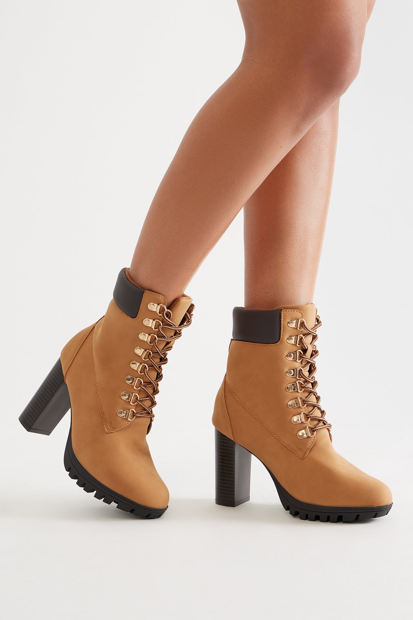 Bowen Lace Up Booties - Tan - Image 4