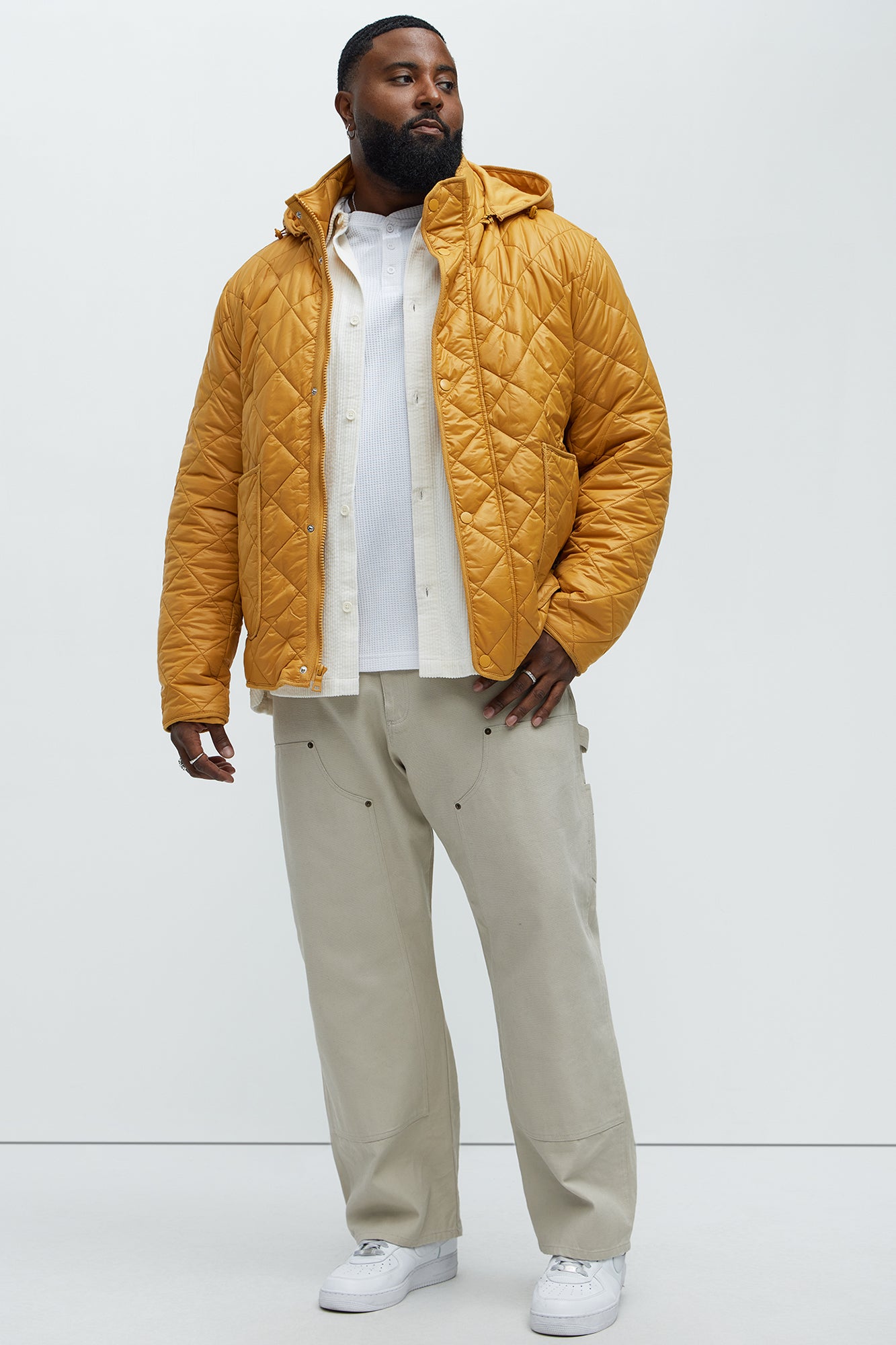 Better By Myself Quilted Jacket - Mustard - Image 8
