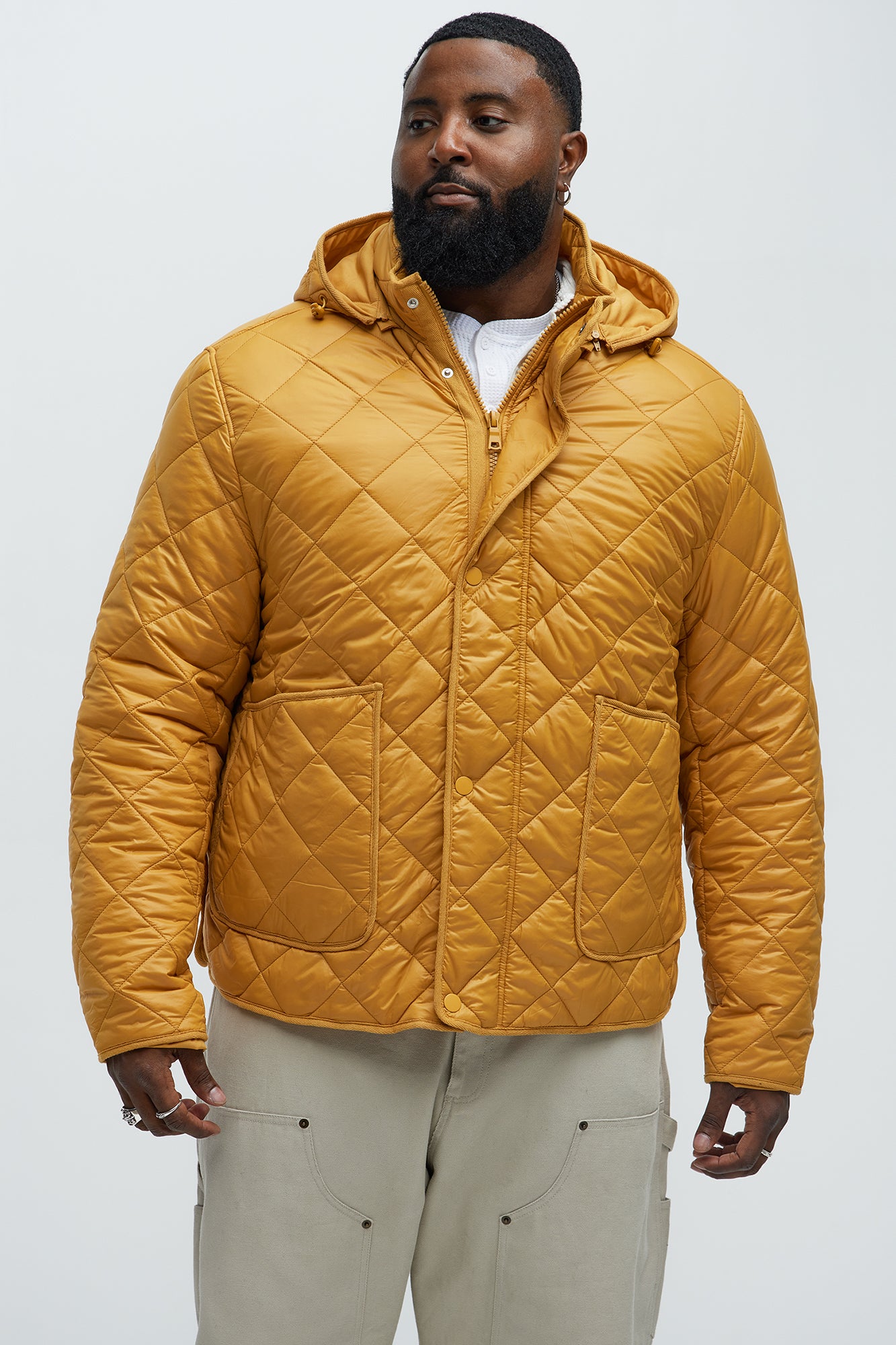 Better By Myself Quilted Jacket - Mustard - Image 7