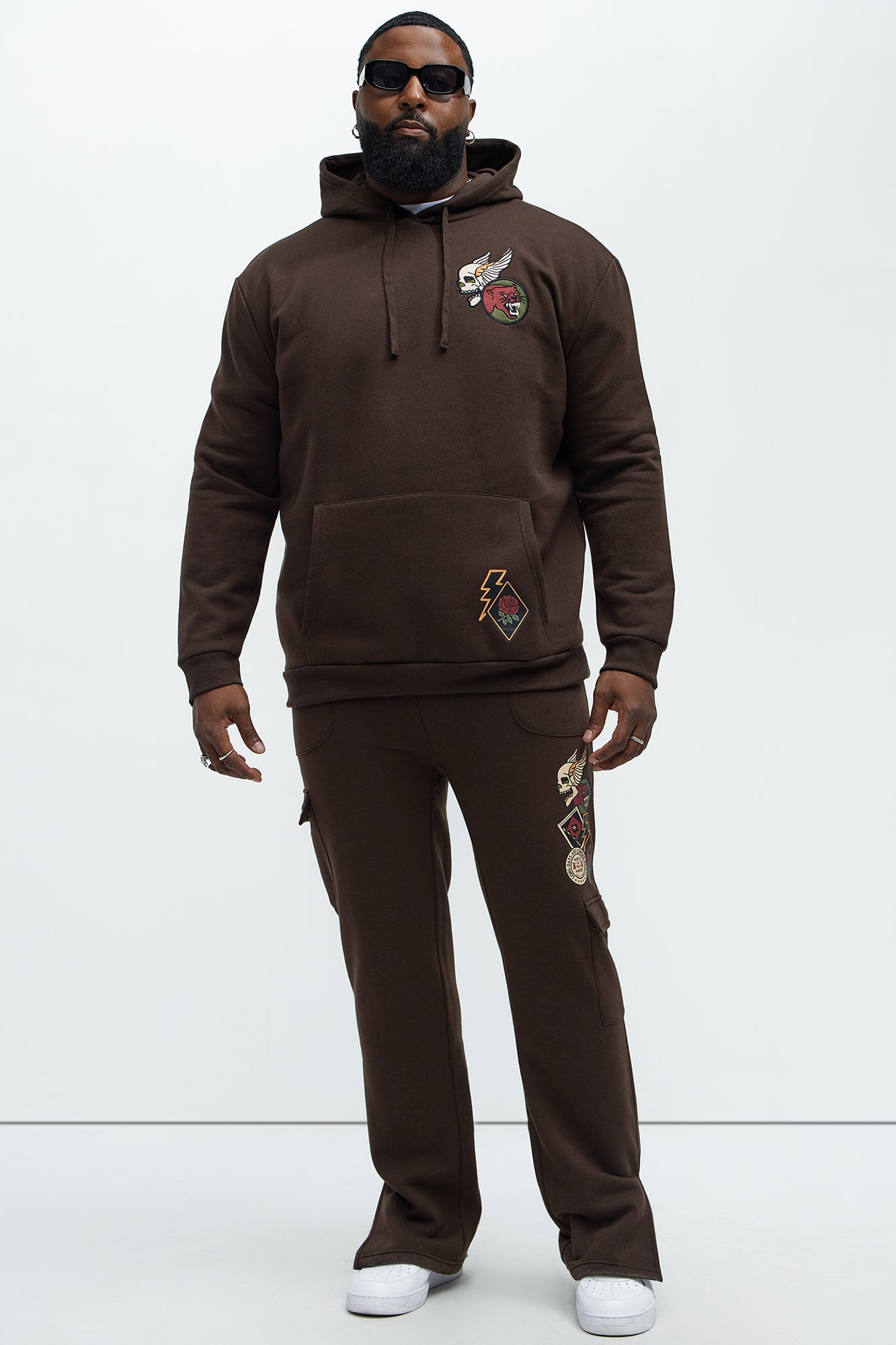 Valor Patches Hoodie - Brown - Image 6