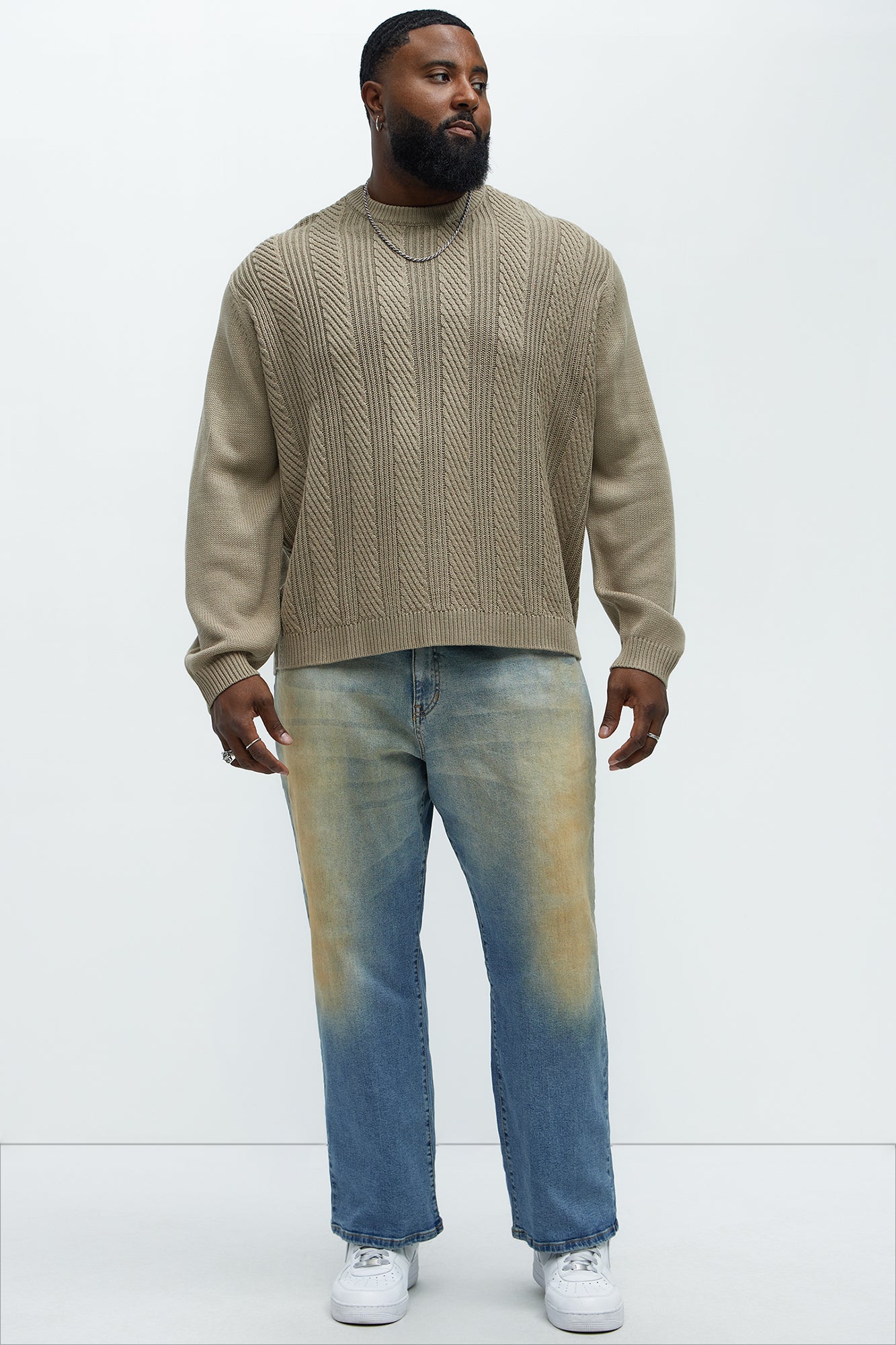 All Night Long Crewneck Sweater - Tan - Image 6