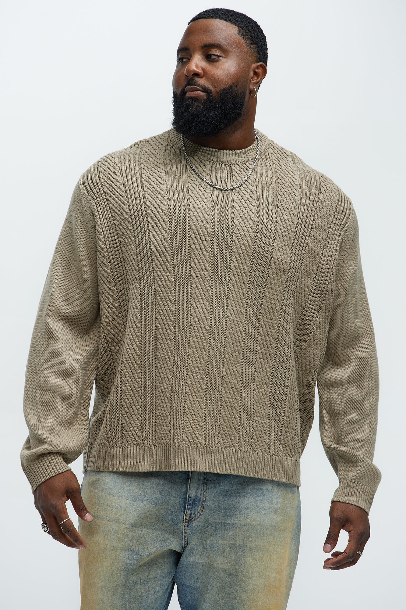 All Night Long Crewneck Sweater - Tan - Image 5