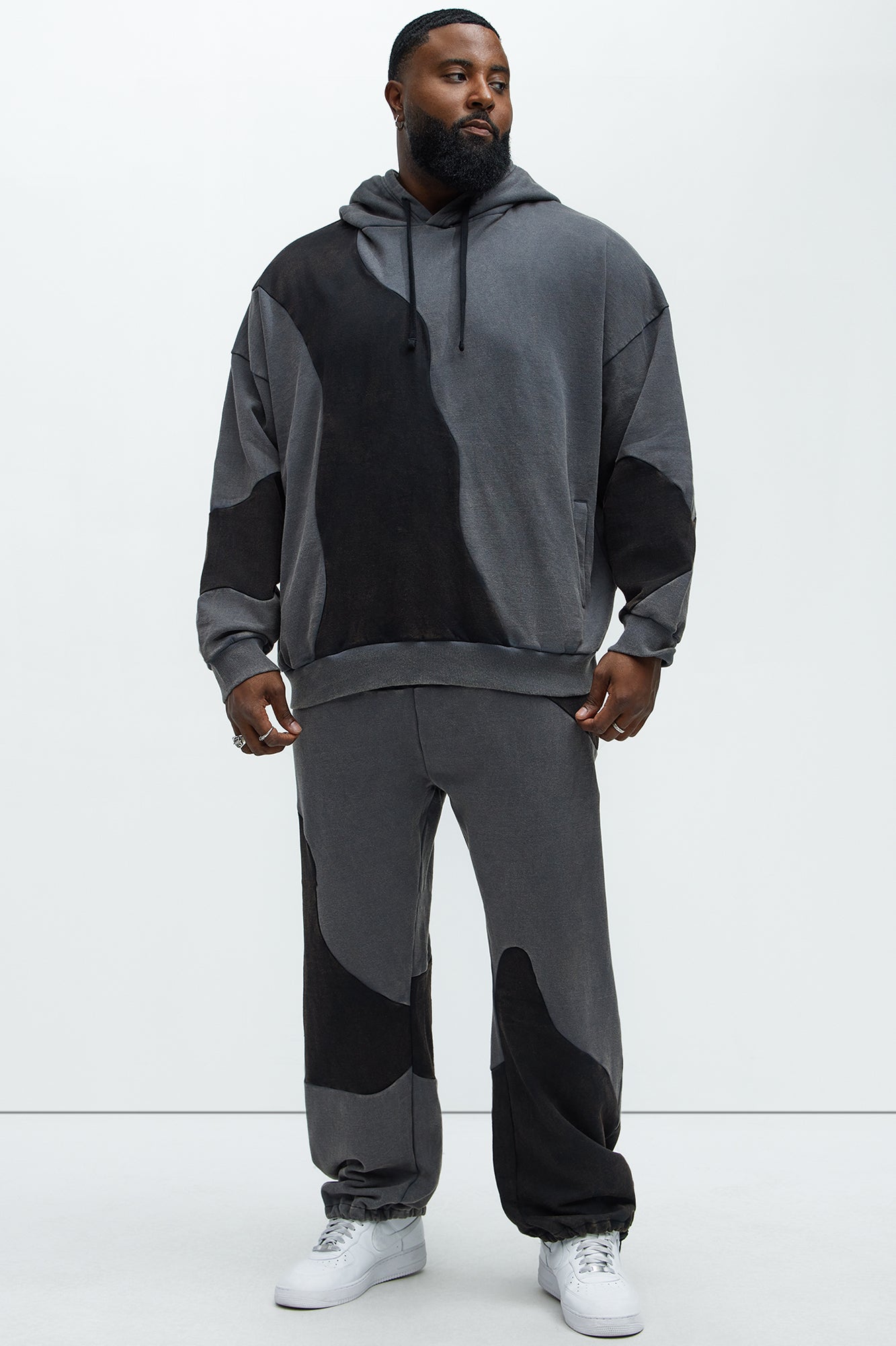 Washed Abstract Hoodie - Black - Image 6