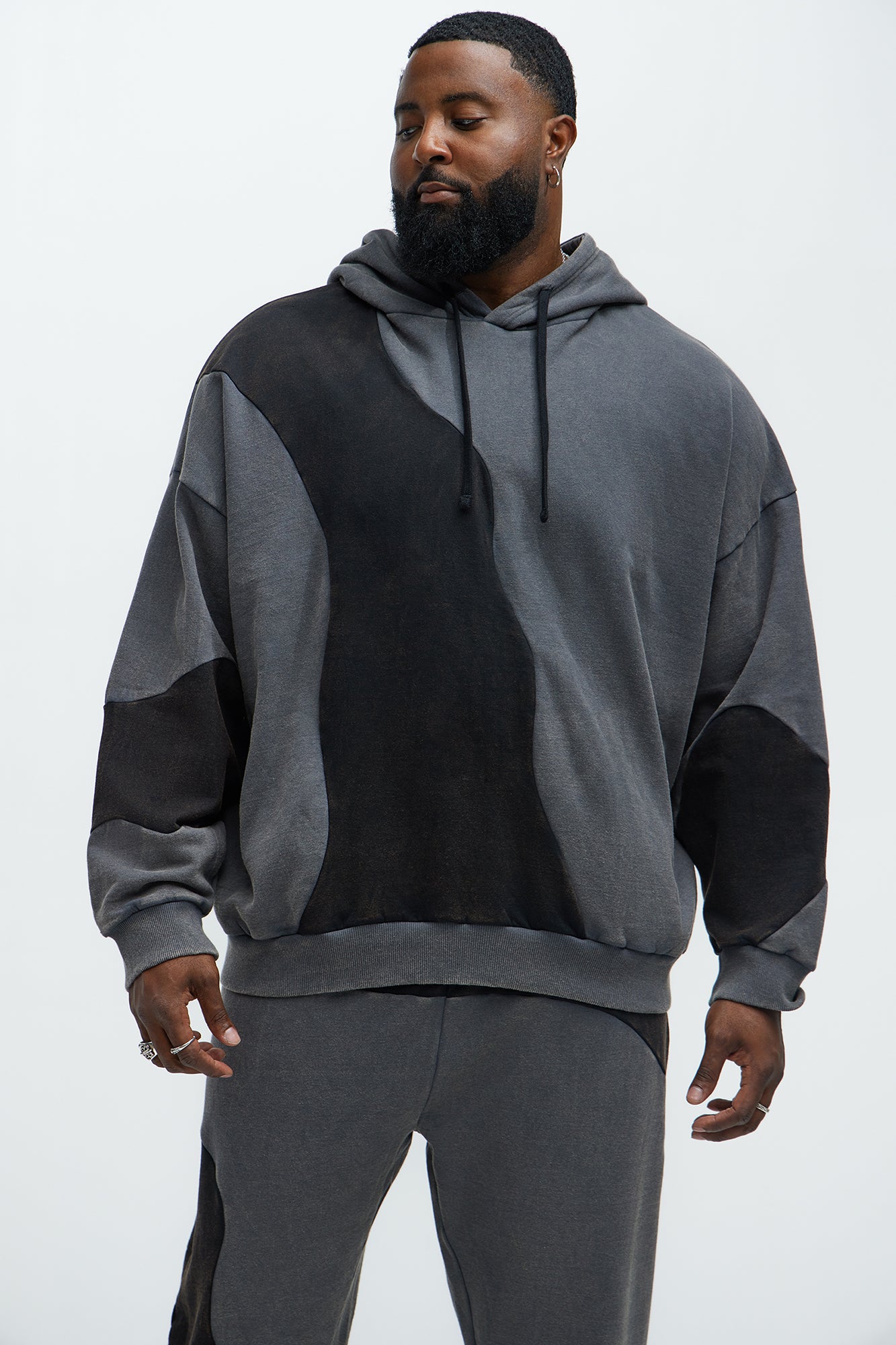 Washed Abstract Hoodie - Black - Image 5