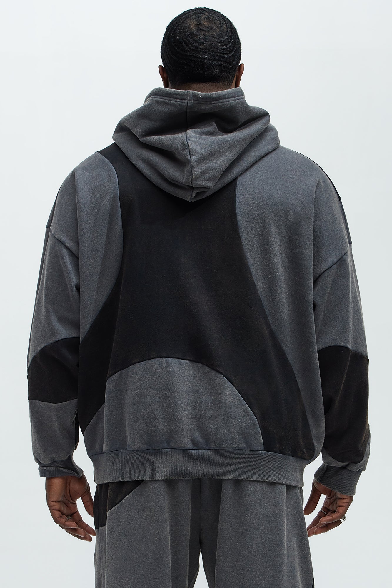 Washed Abstract Hoodie - Black - Image 8