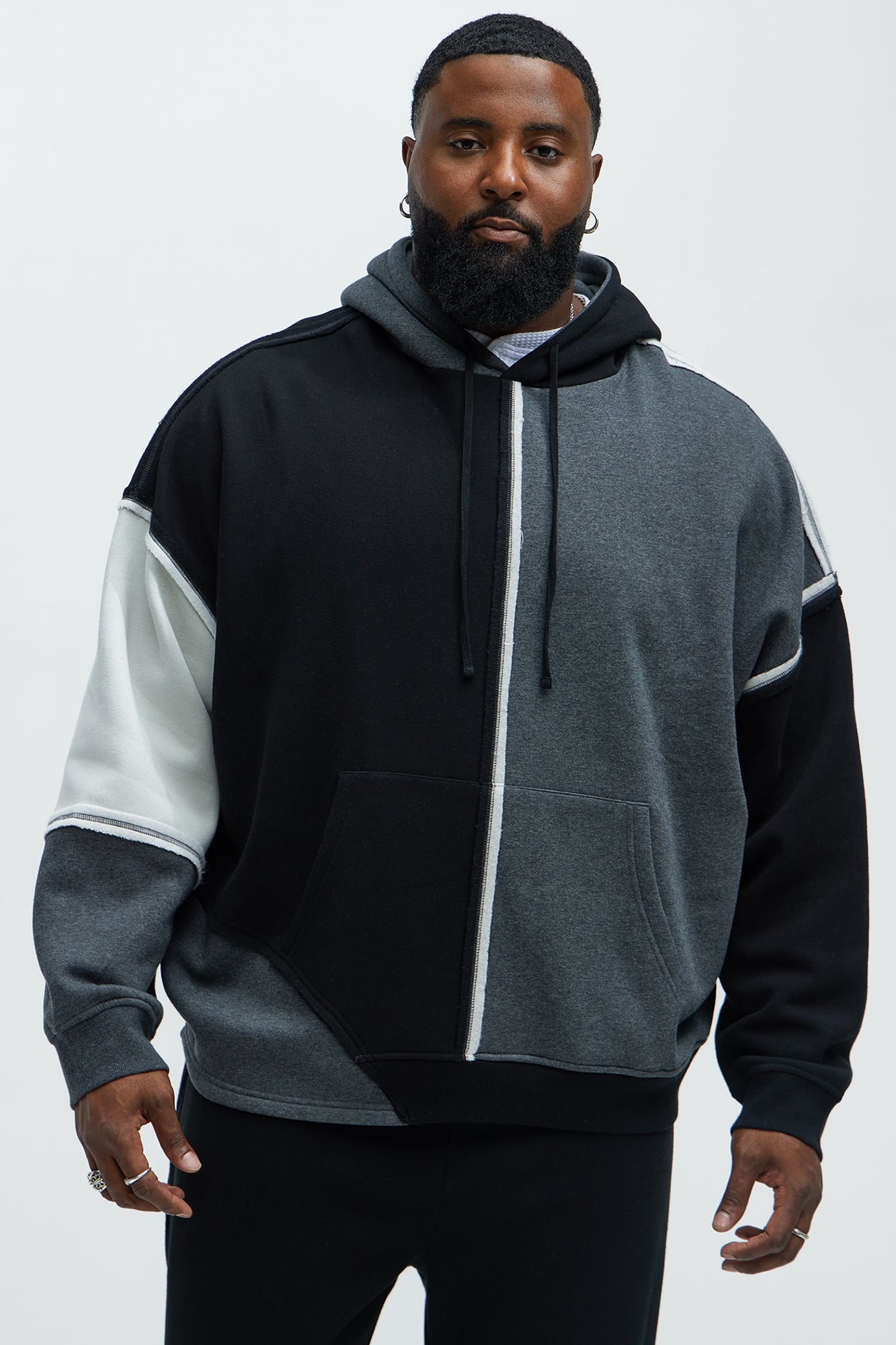 Tyson Destroyed Oversized Hoodie - Black/combo - Image 5