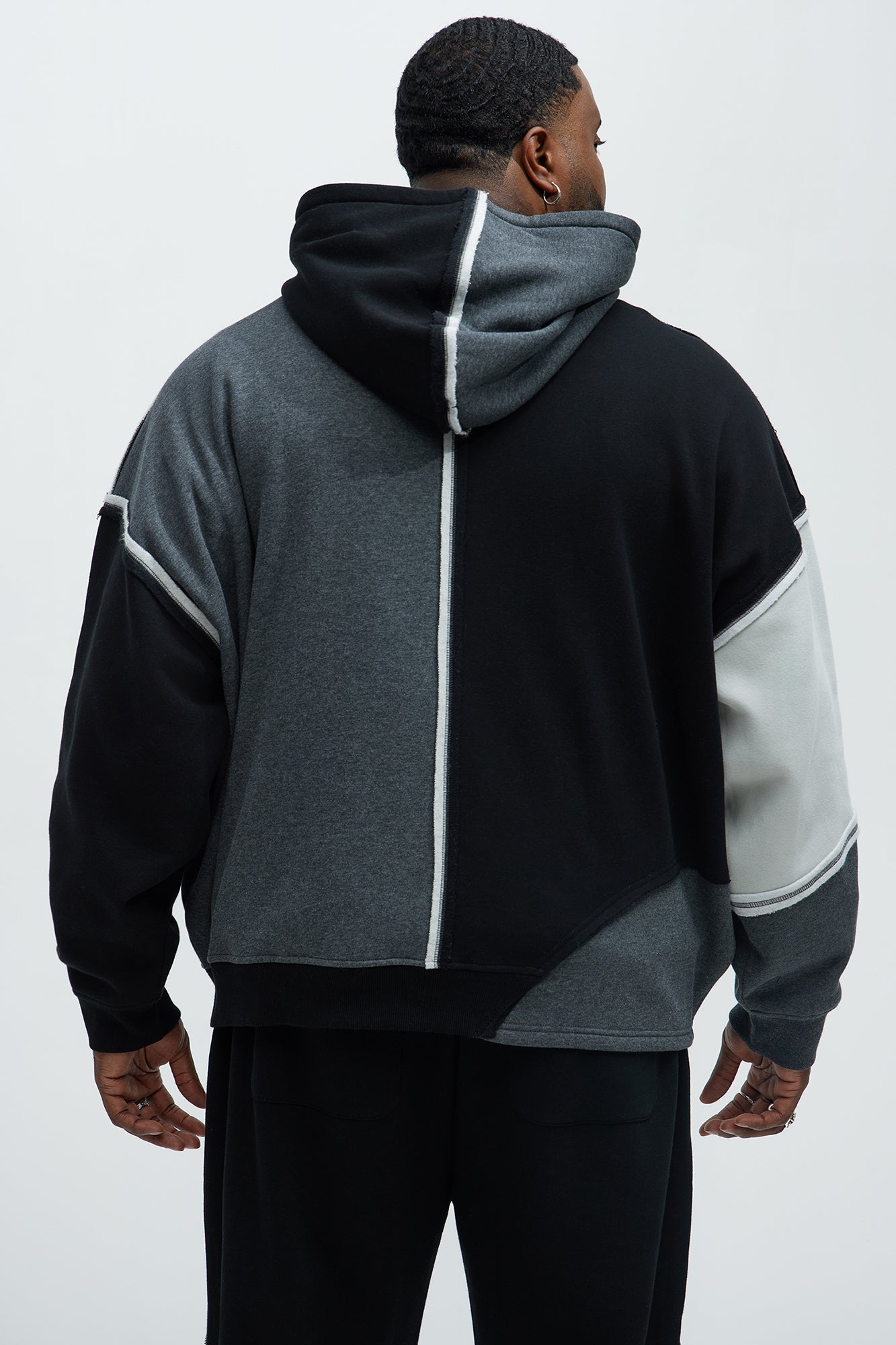 Tyson Destroyed Oversized Hoodie - Black/combo - Image 8
