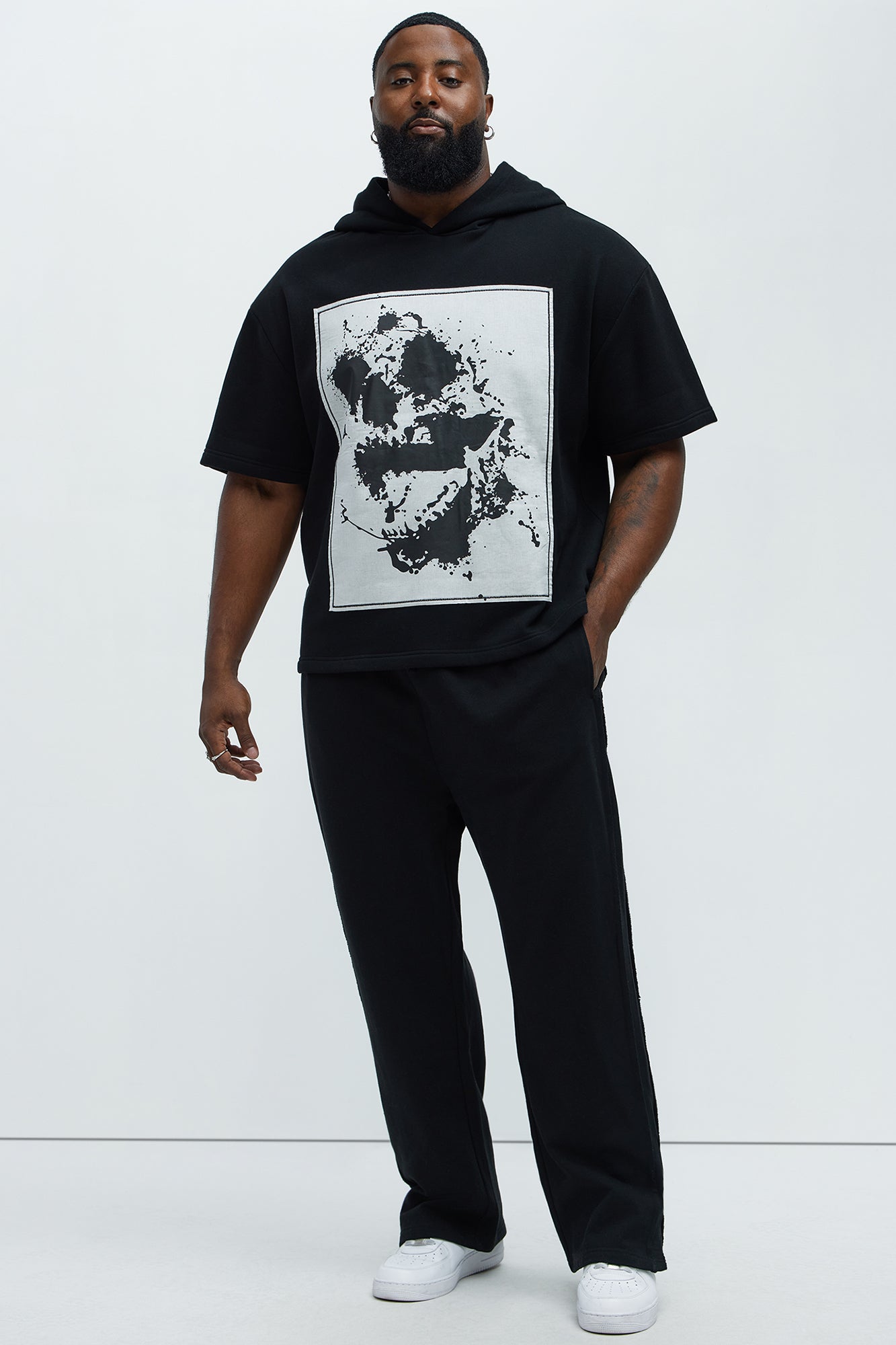 Tyson Patch Hoodie Relaxed Tee - Black - Image 6