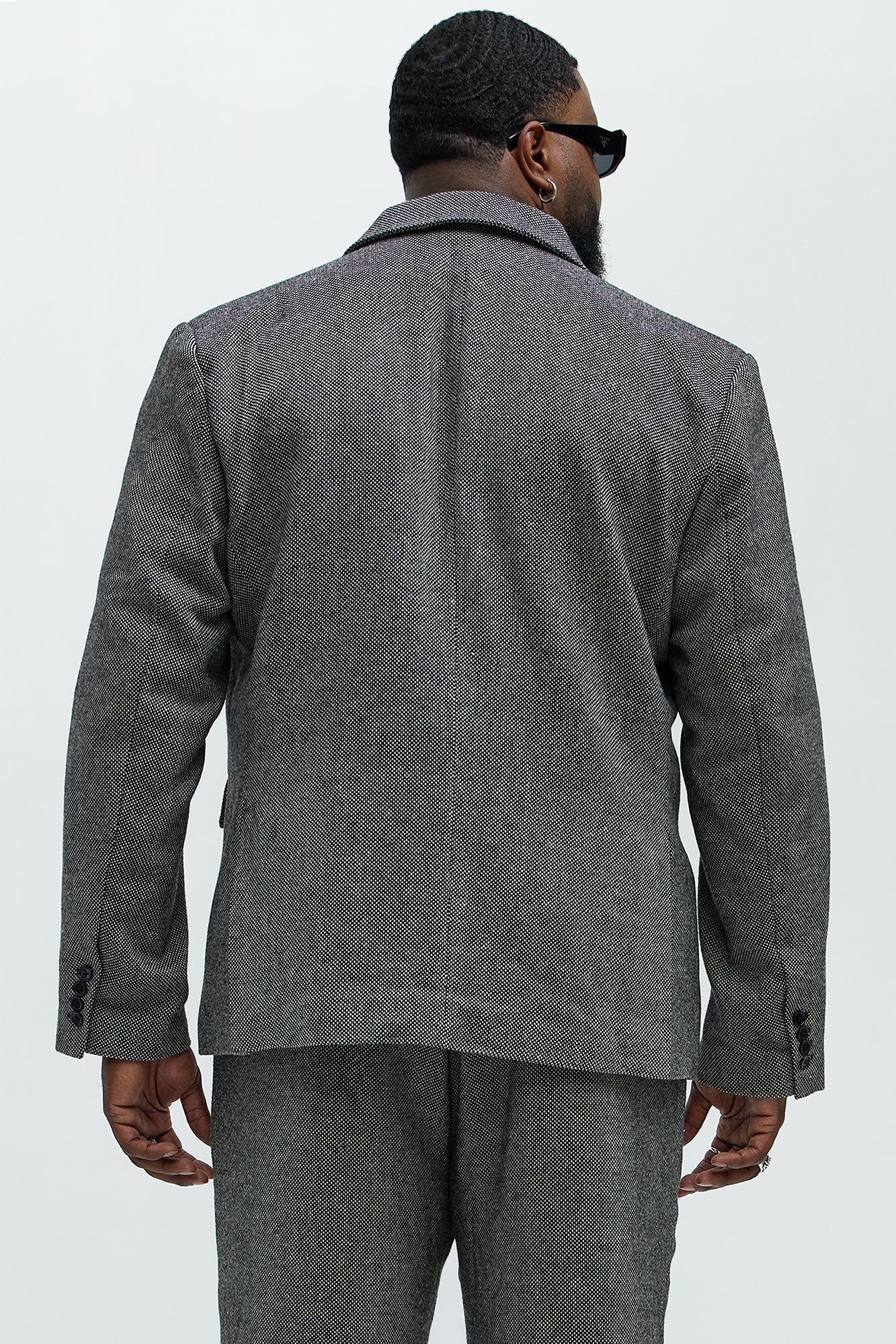Hancock Tweed Textured Blazer - Charcoal - Image 10