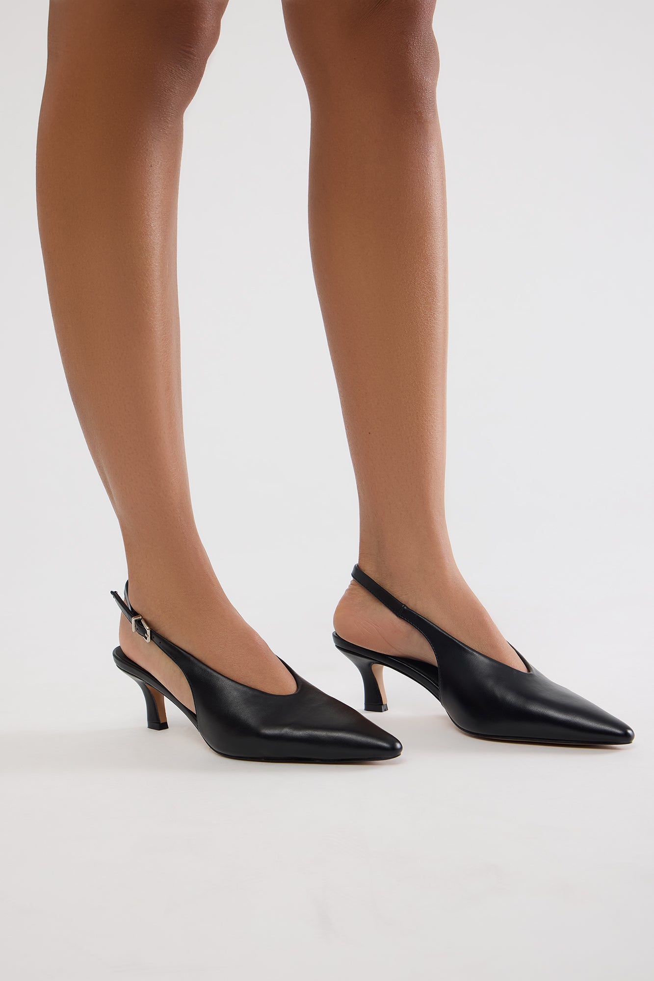 Allura Kitten Heel Pumps - Black - Image 4