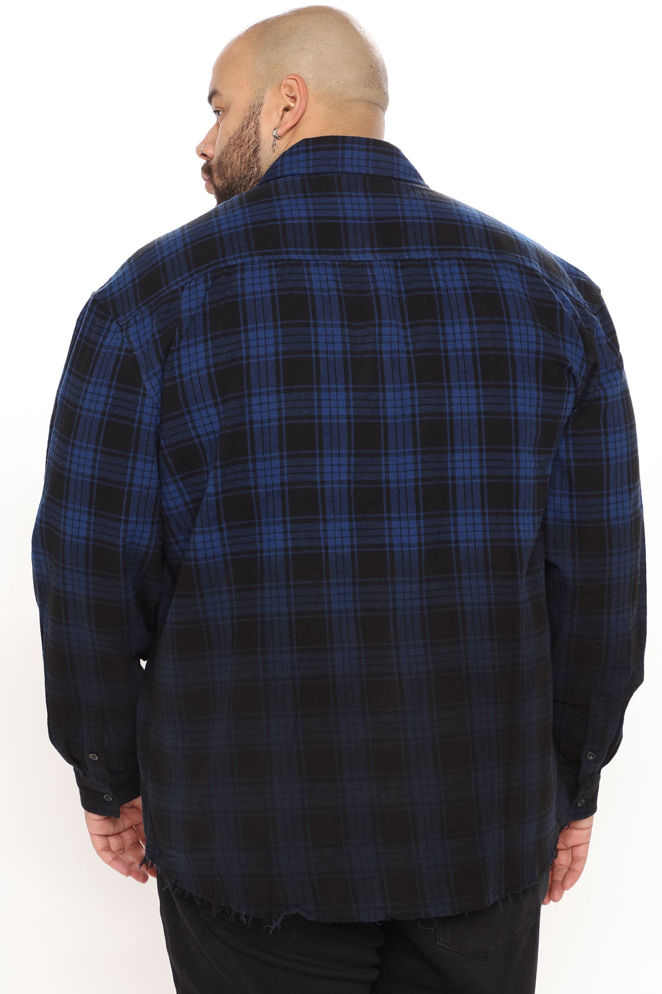 Sunset Dip Dye Flannel Shirt - Blue/Black - Image 6