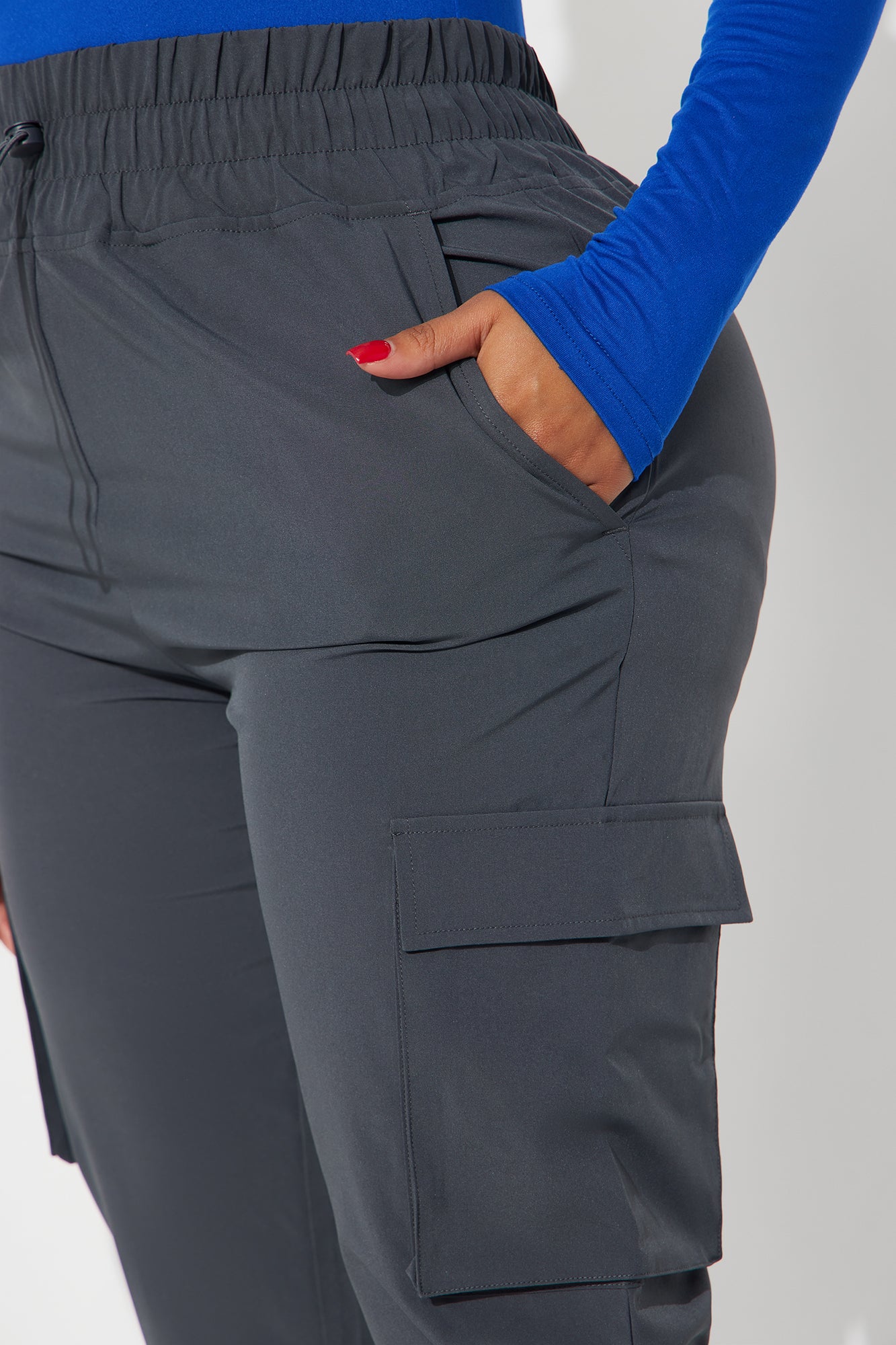 Clocked In Stretch Uniform Cinch Scrub Jogger Pants - Charcoal - Image 4