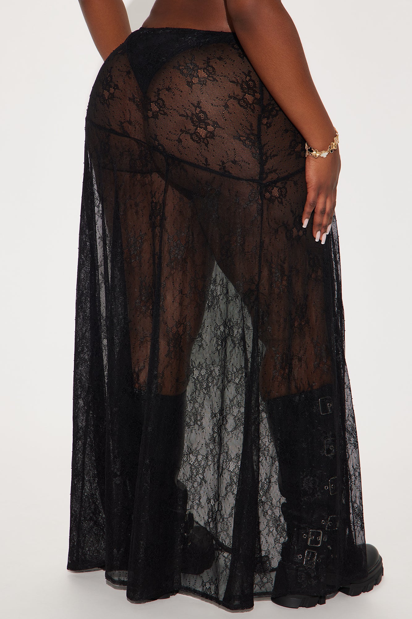 Confessions Lace Maxi Skirt - Black - Image 6
