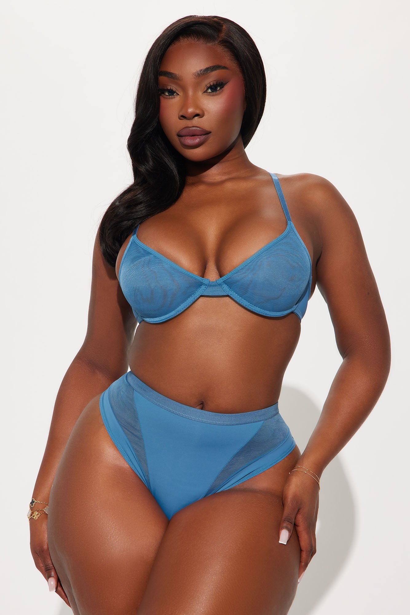 Weekend Vibe Mesh Cheeky Panty - Blue - Image 5