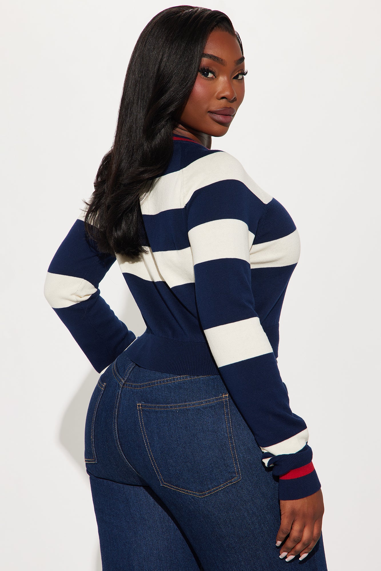 Sailor Striped Bow Sweater - Navy/combo - Image 6