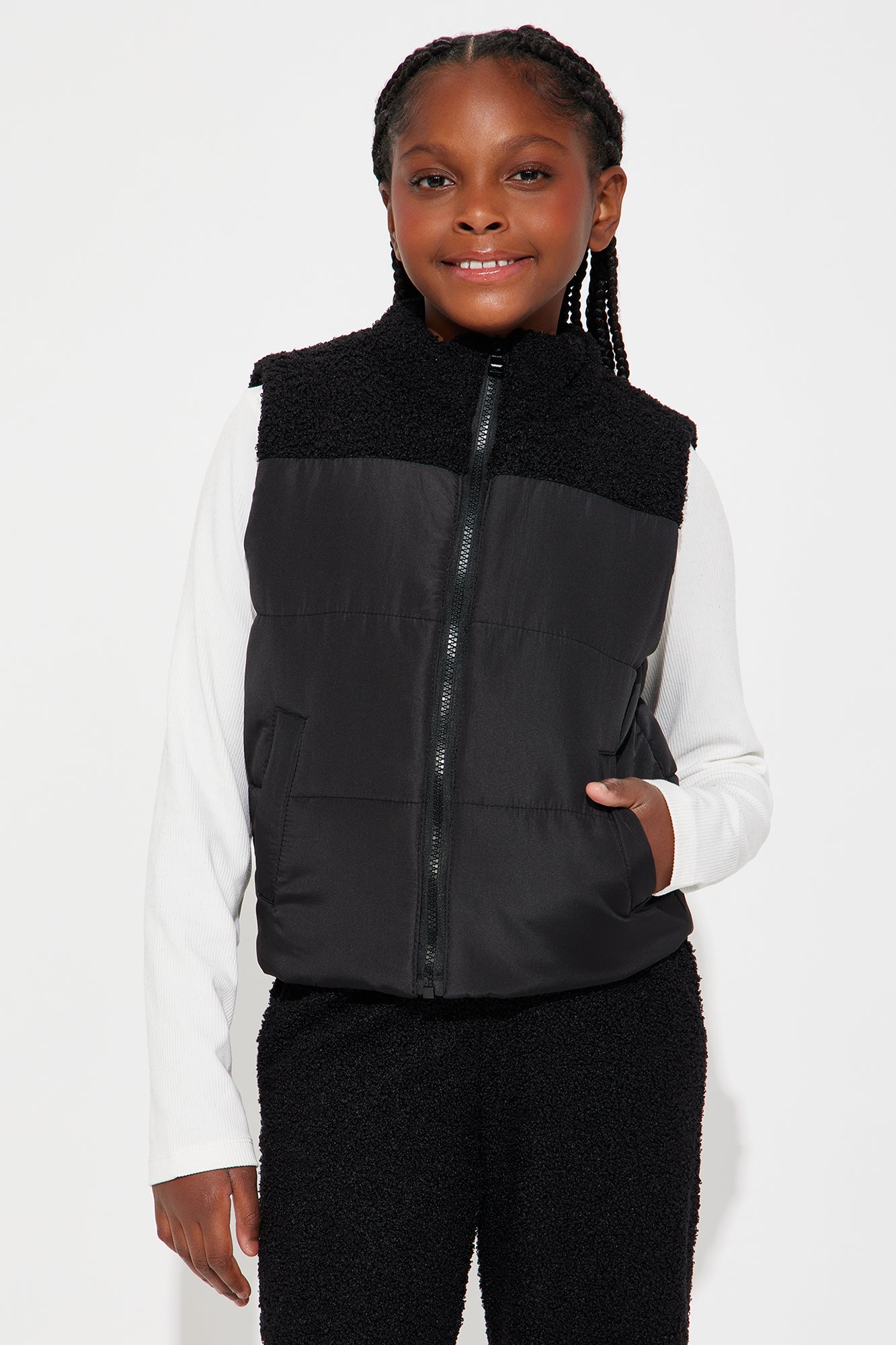 Mini Cali Girl Sherpa Pant Set - Black - Image 3
