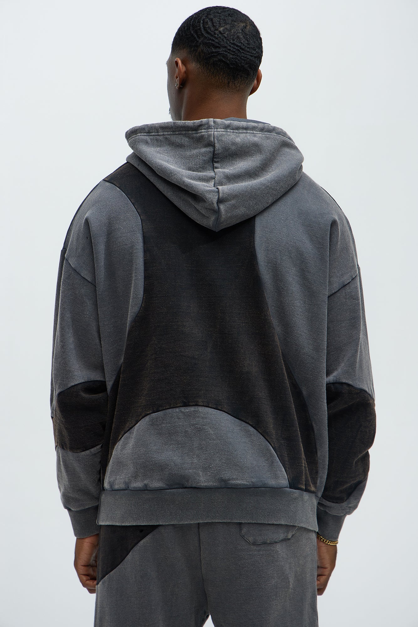 Washed Abstract Hoodie - Black - Image 4