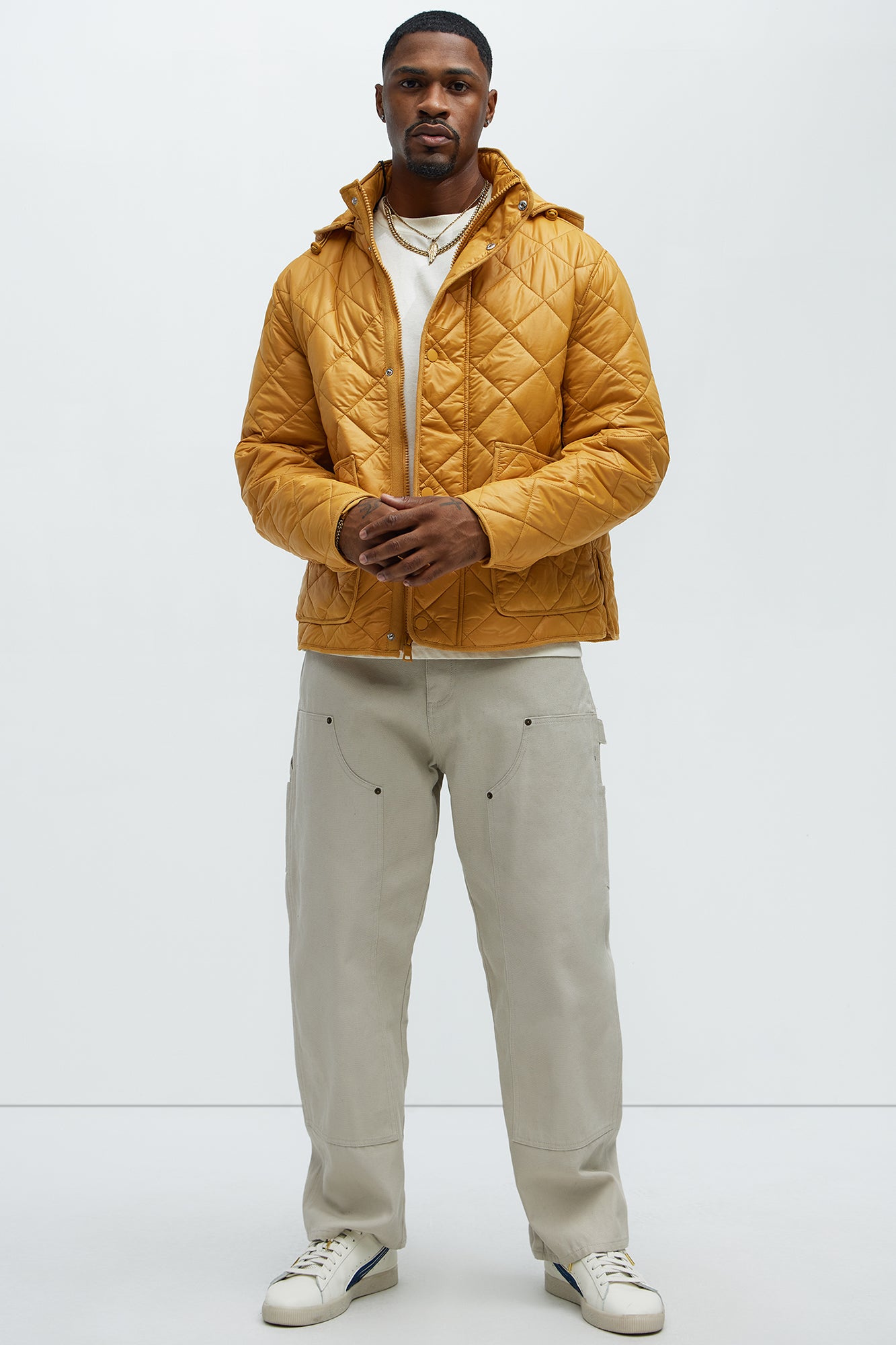Better By Myself Quilted Jacket - Mustard - Image 3