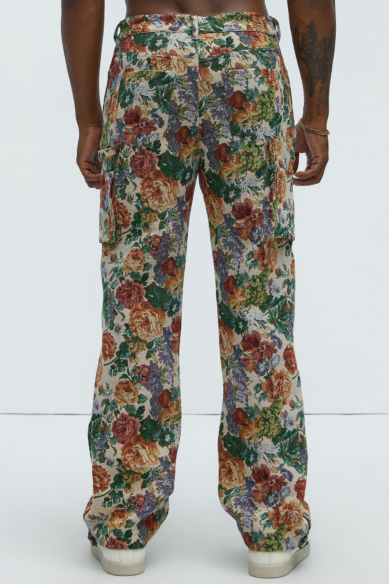 Bellevue Flared Tapestry Carpenter Pants - Green/combo - Image 5