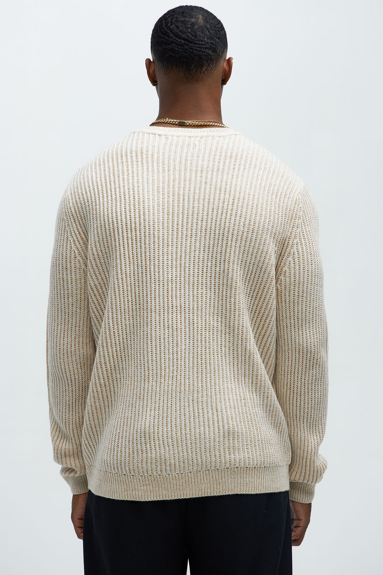 Heavy Ribbed Pullover Sweater - Cream - Image 6