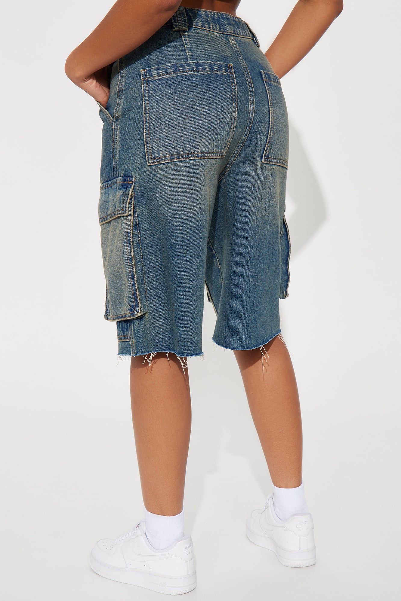 Parker Denim Cargo Jorts - Medium Wash - Image 3