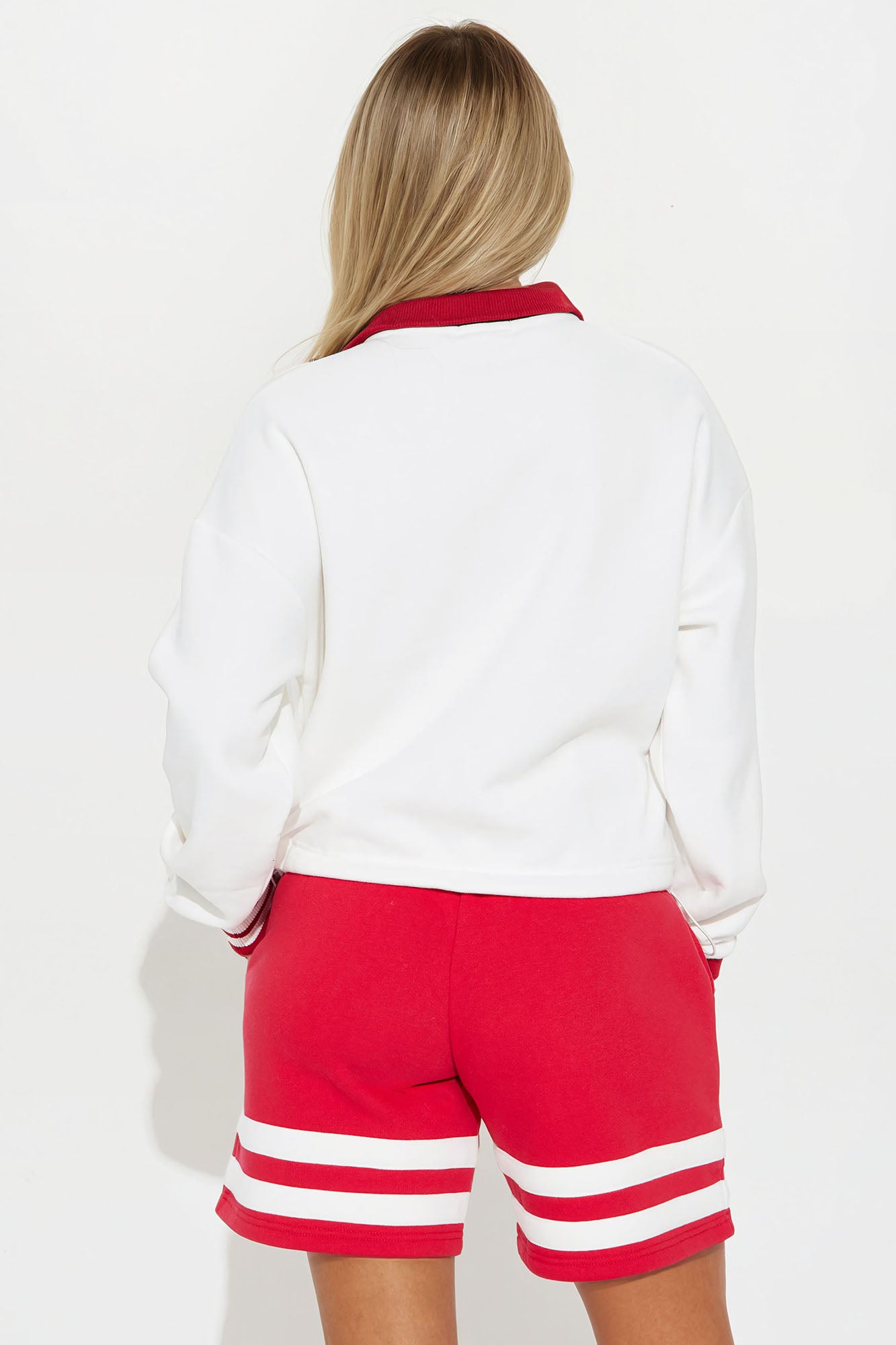 Spain Fleece Short Set - White/combo - Image 3