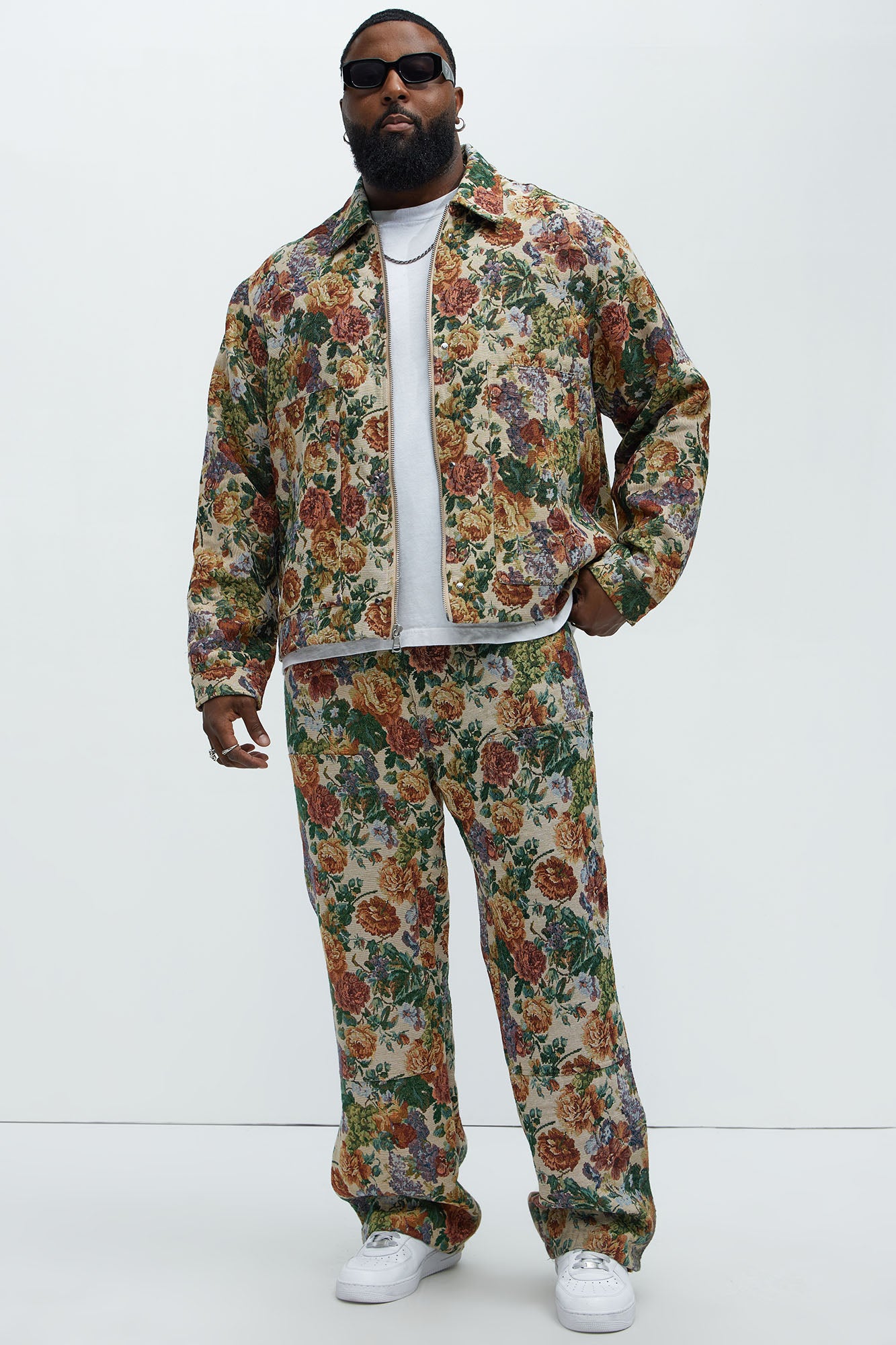 Bellevue Flared Tapestry Carpenter Pants - Green/combo - Image 7