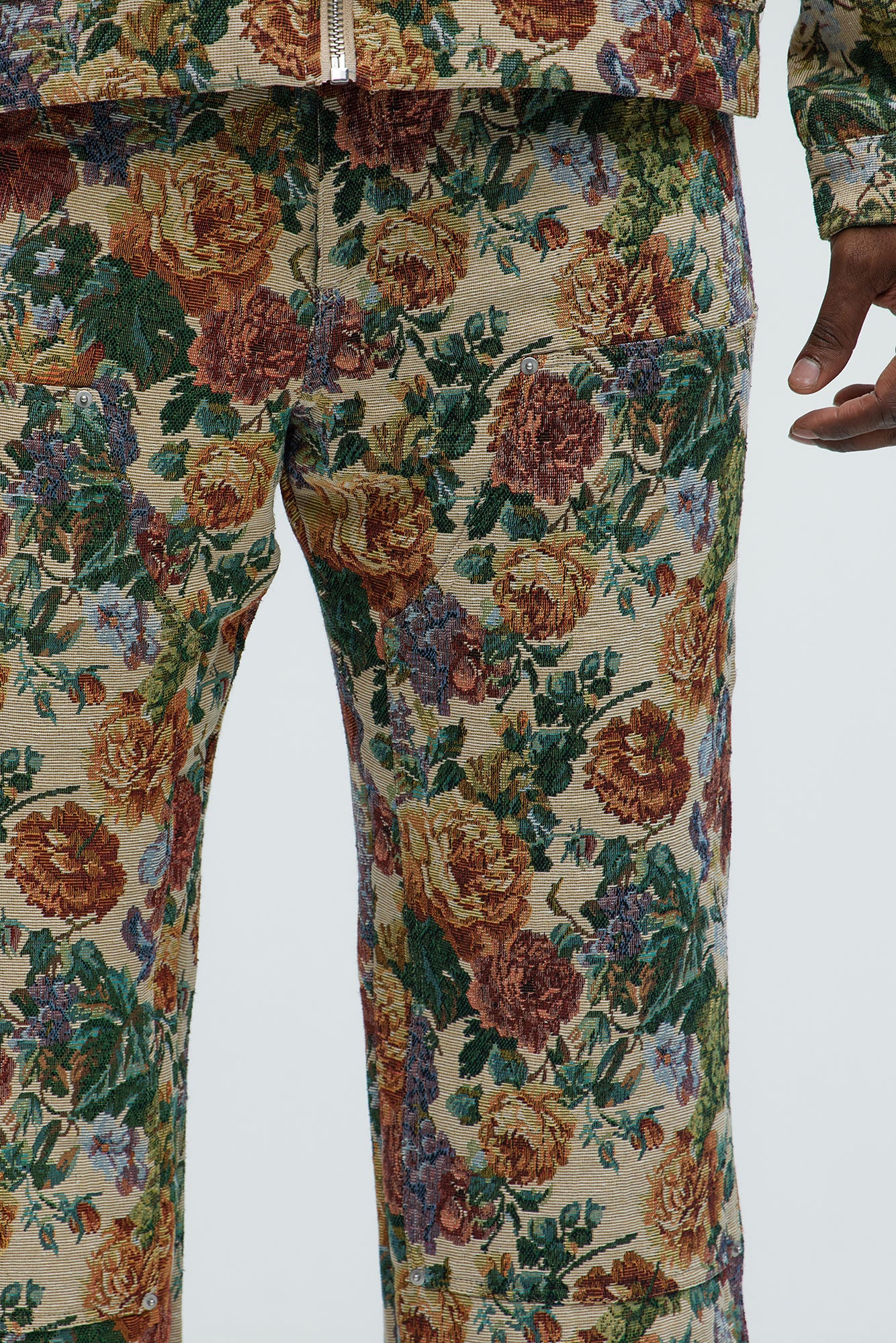 Bellevue Flared Tapestry Carpenter Pants - Green/combo - Image 8