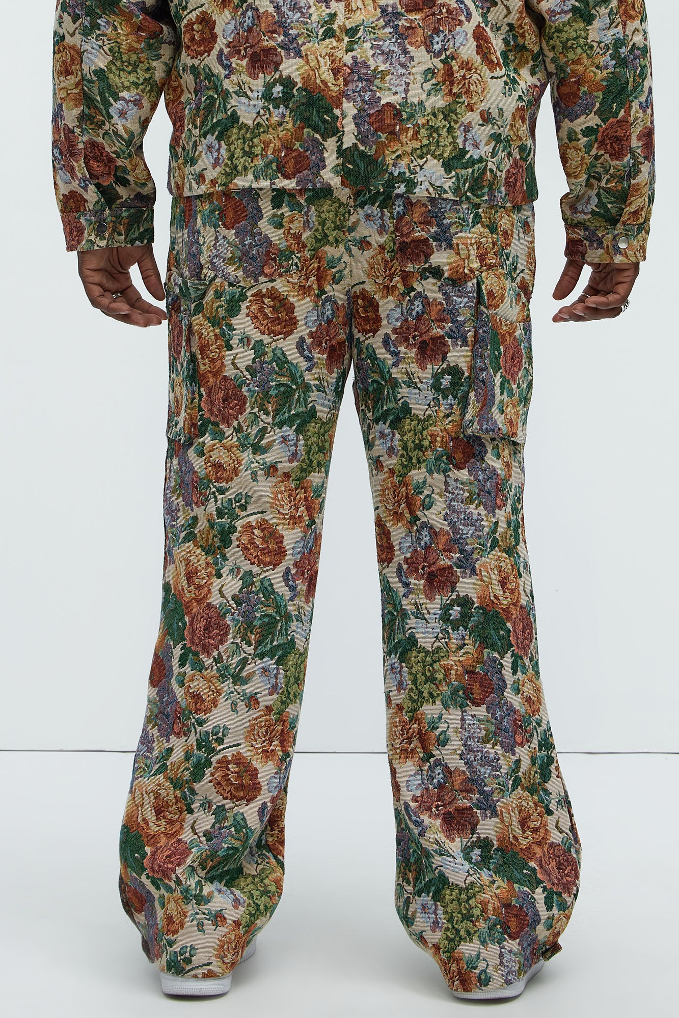 Bellevue Flared Tapestry Carpenter Pants - Green/combo - Image 9
