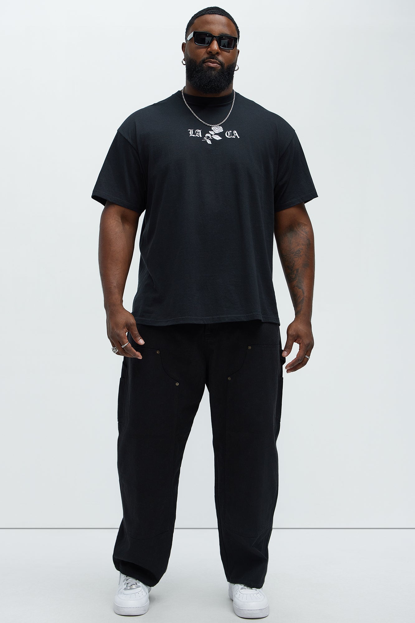 LA English Rose Short Sleeve Tee - Black - Image 7