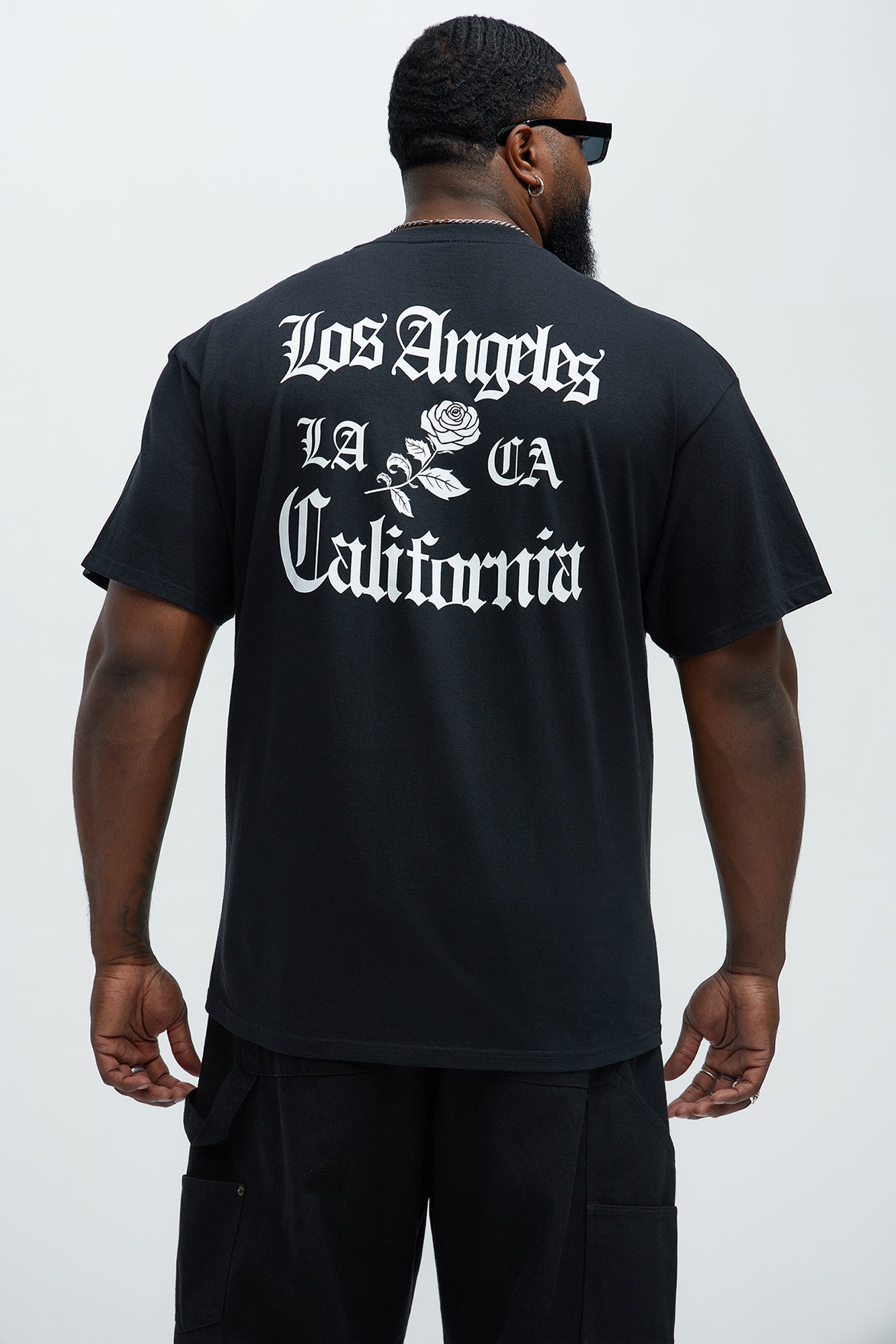 LA English Rose Short Sleeve Tee - Black - Image 5