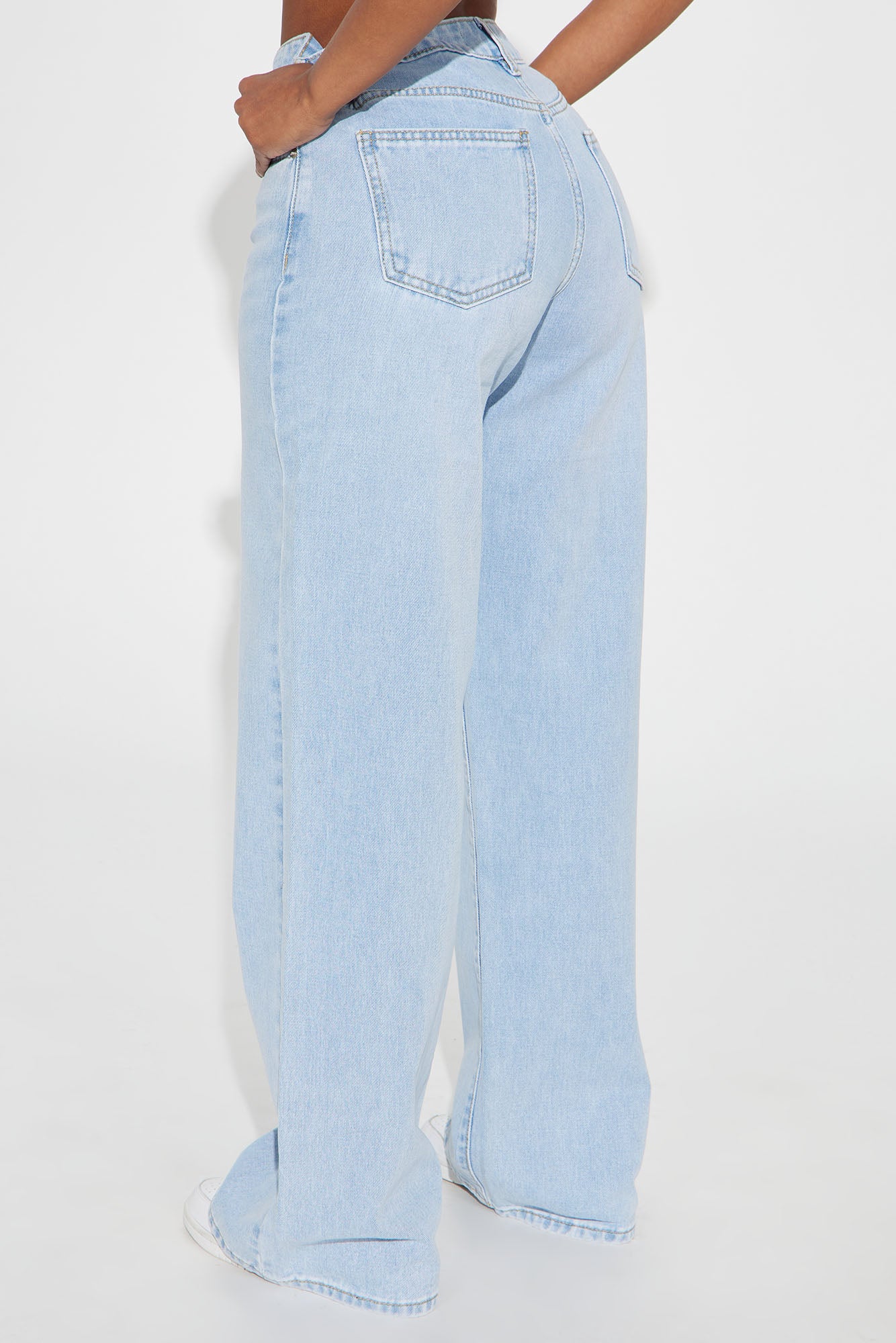 Billie Low Slung Straight Leg Non Stretch Jeans - Light Wash - Image 3