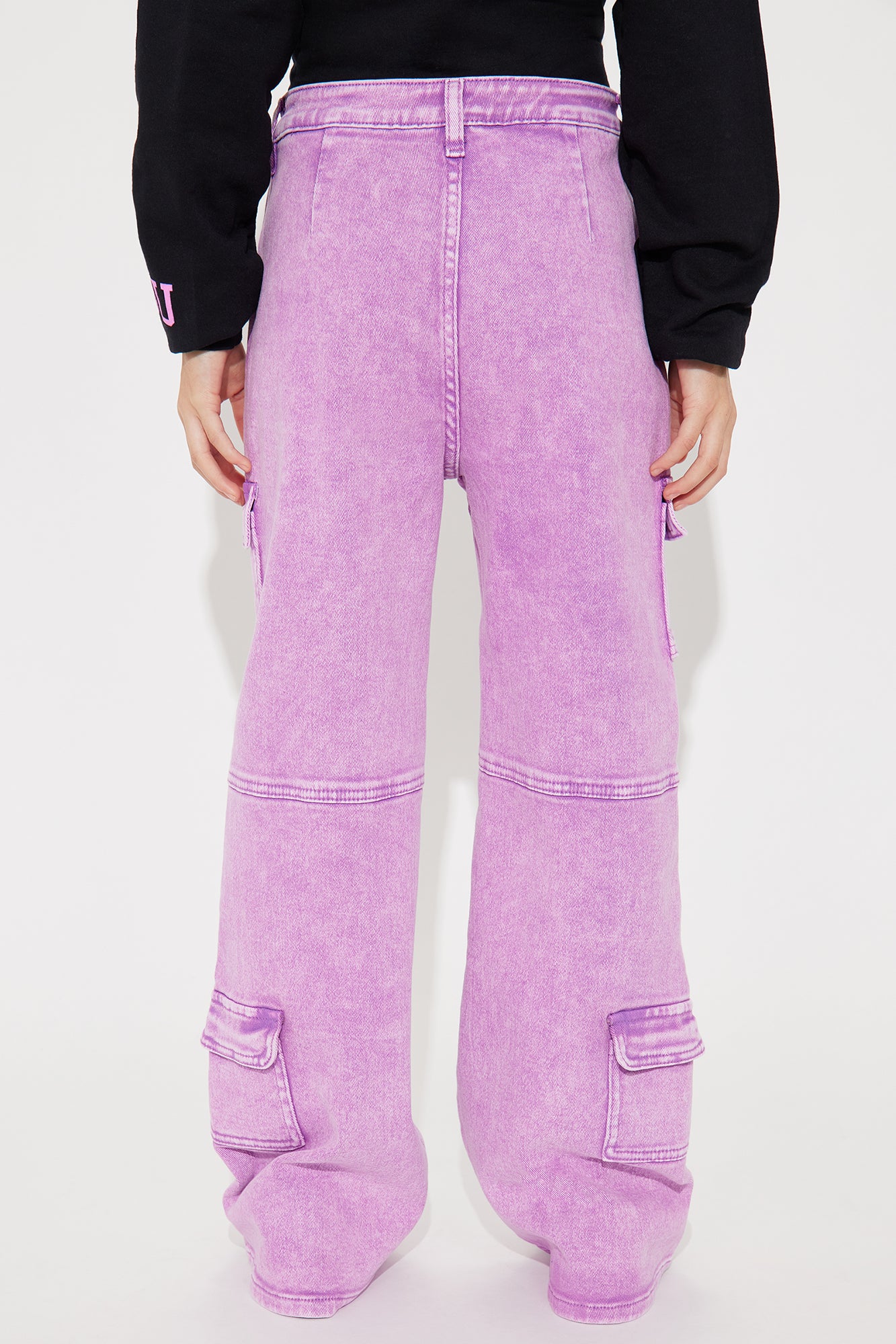 Mini Romy Cargo Jeans - Lavender - Image 4