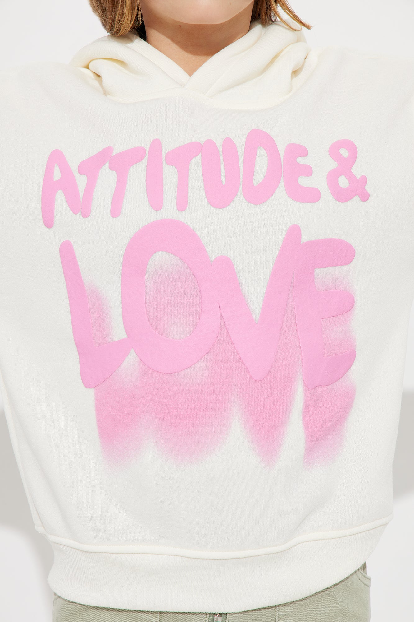 Mini Attitude and Love Hoodie - Cream/combo - Image 4