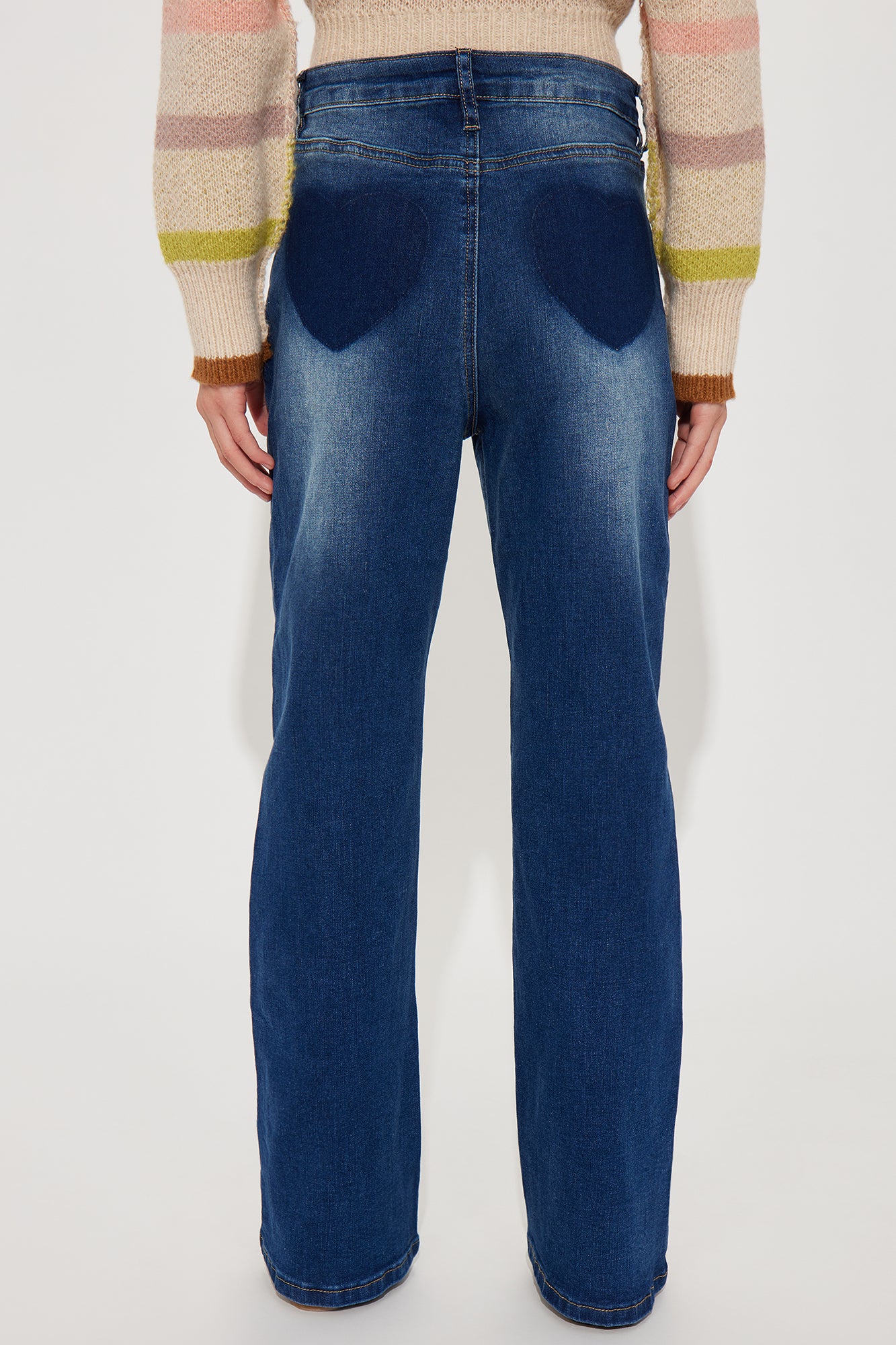 Mini Love You Forever Frayed Heart Jeans - Medium Wash - Image 4