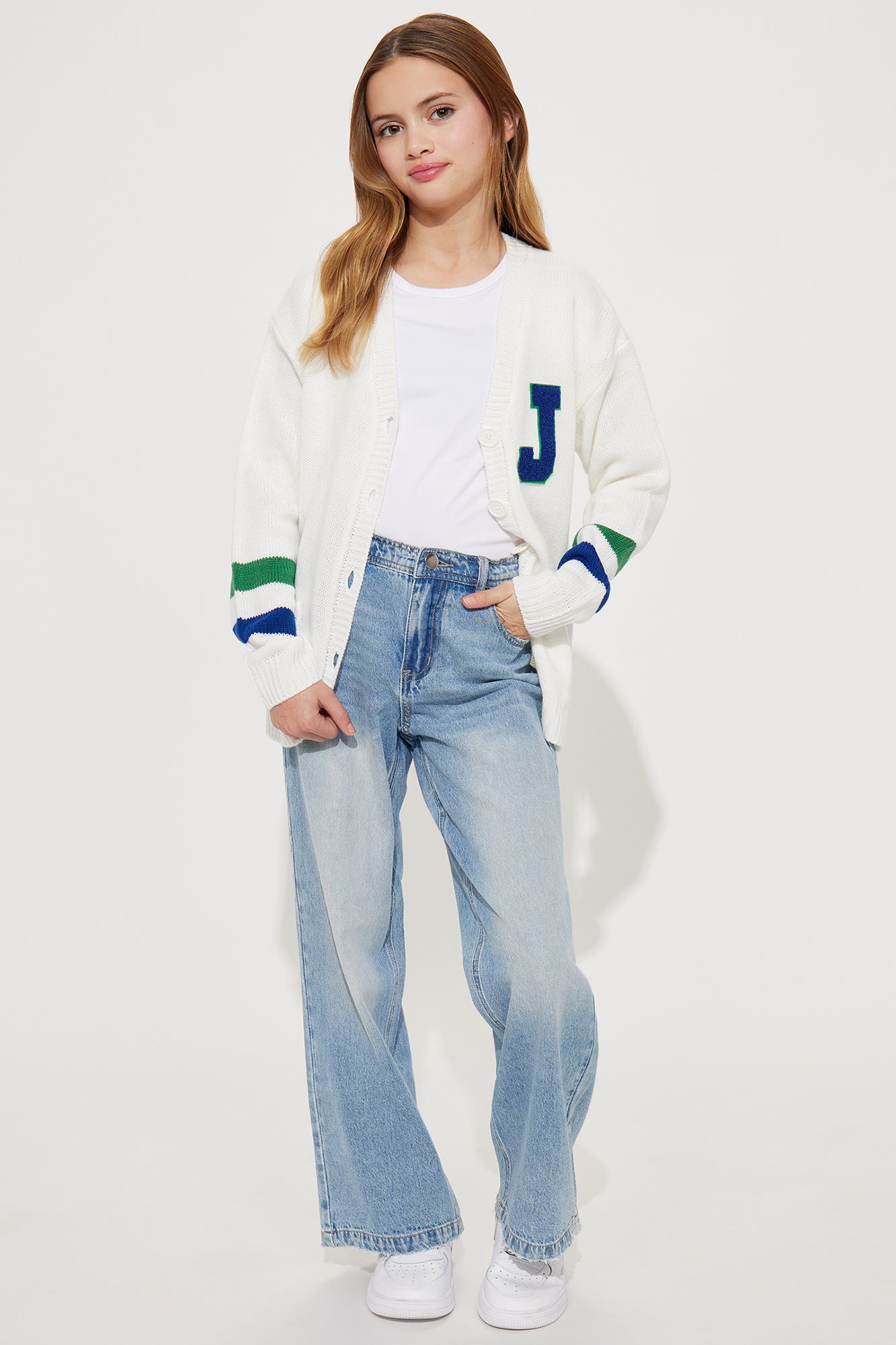 Mini Book Smart Cardigan - Ivory/combo - Image 3