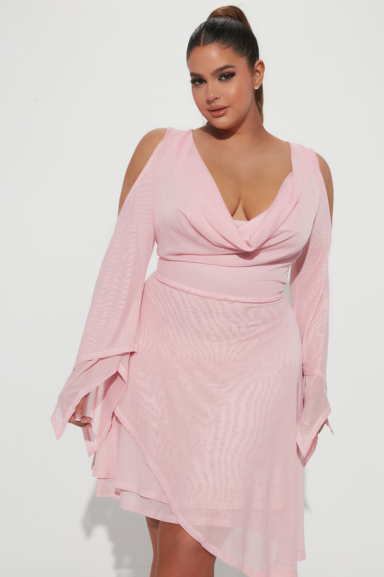 In Town Mesh Mini Dress - Pink - Image 5