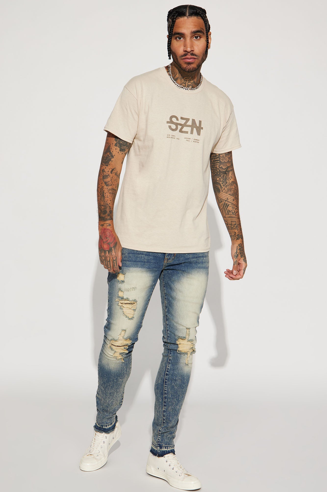 SZN Label Short Sleeve Tee - Khaki - Image 6