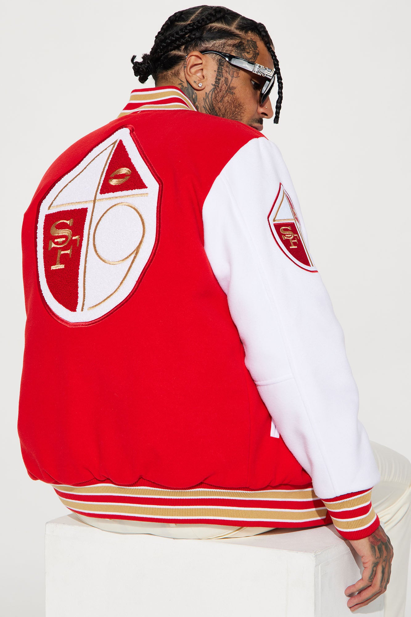 49ERS Varsity Jacket - Red/White - Image 3