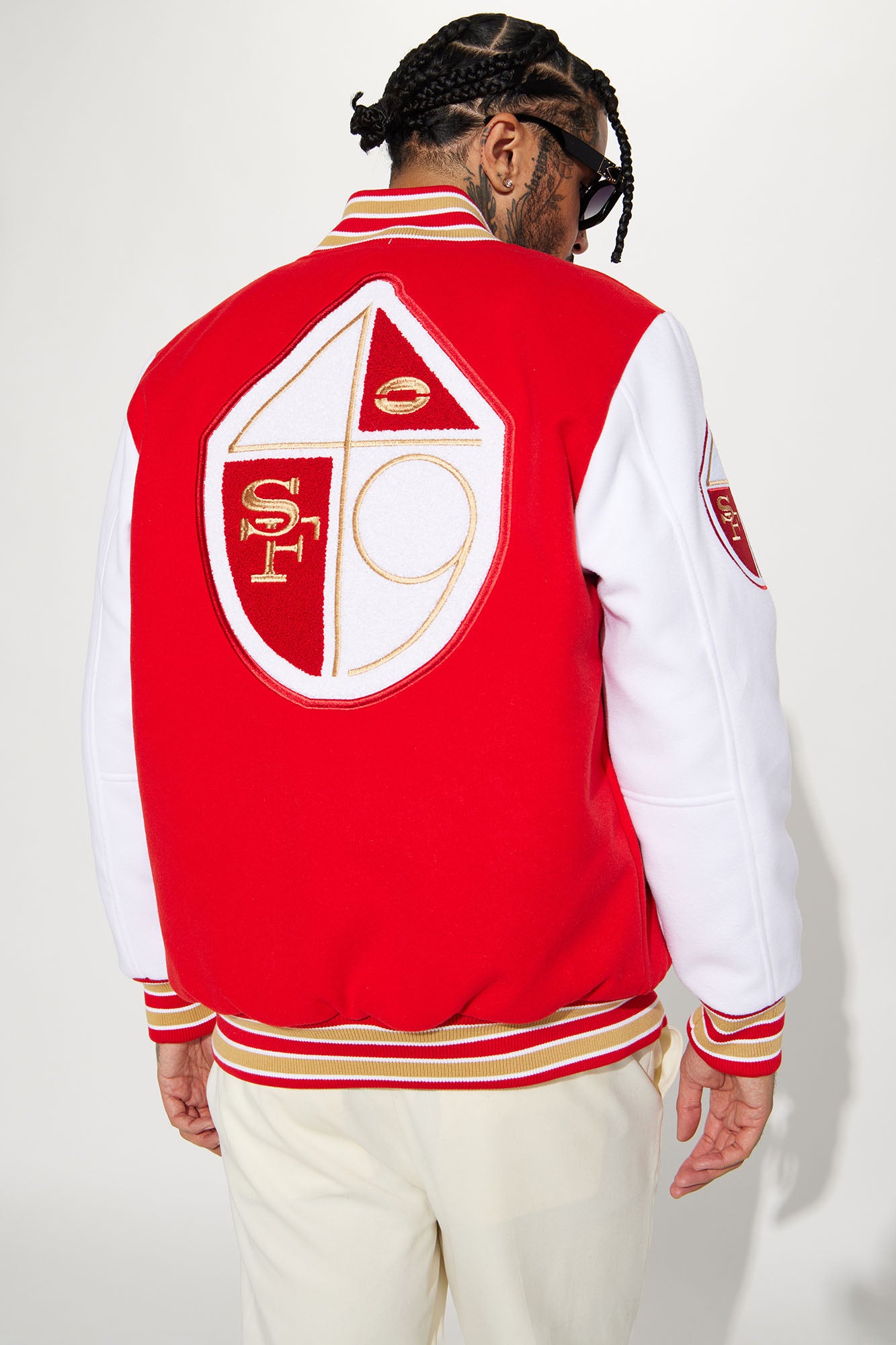 49ERS Varsity Jacket - Red/White - Image 4