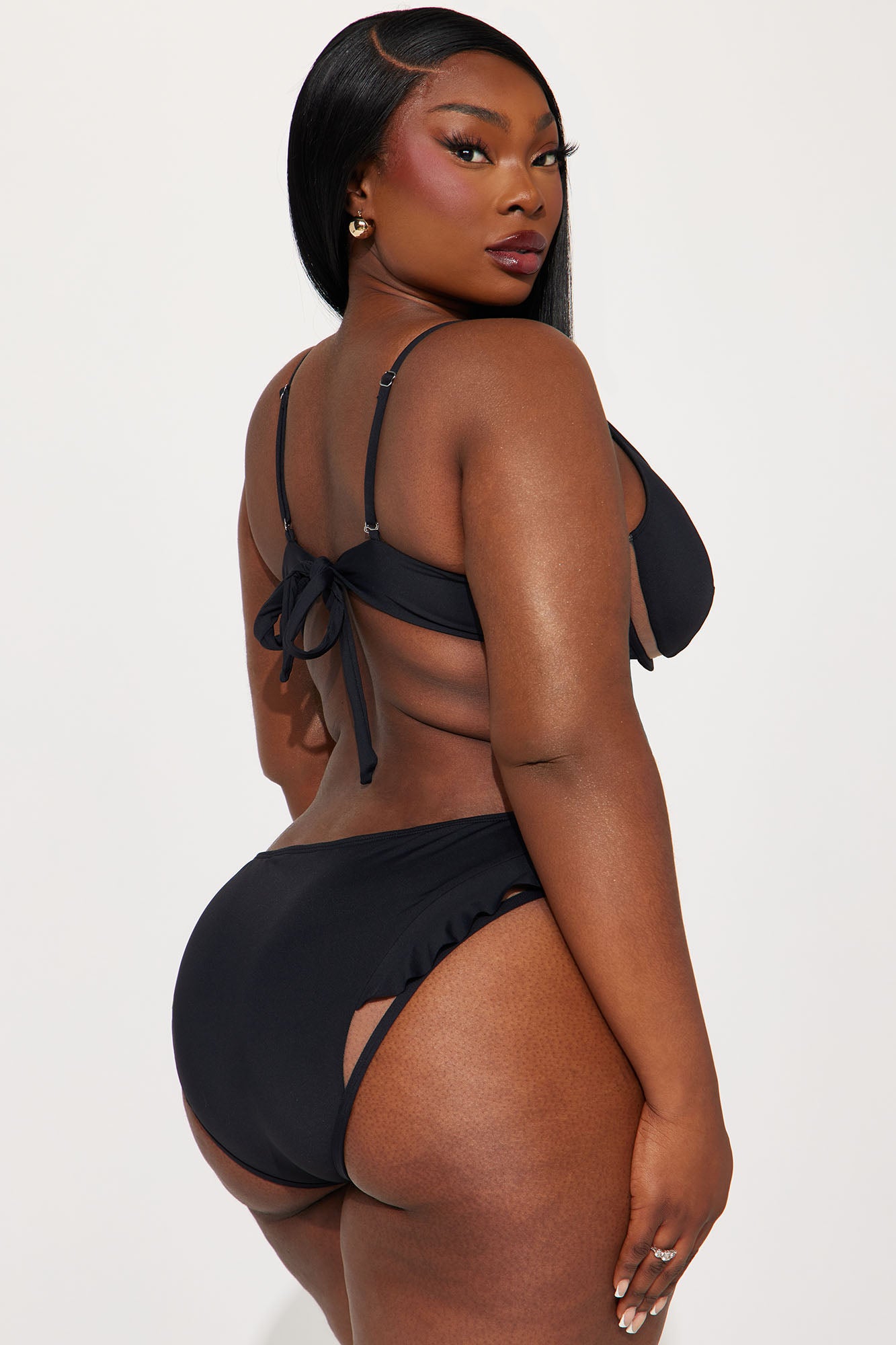Megan Mesh Cutout 2 Piece Bikini - Black - Image 6