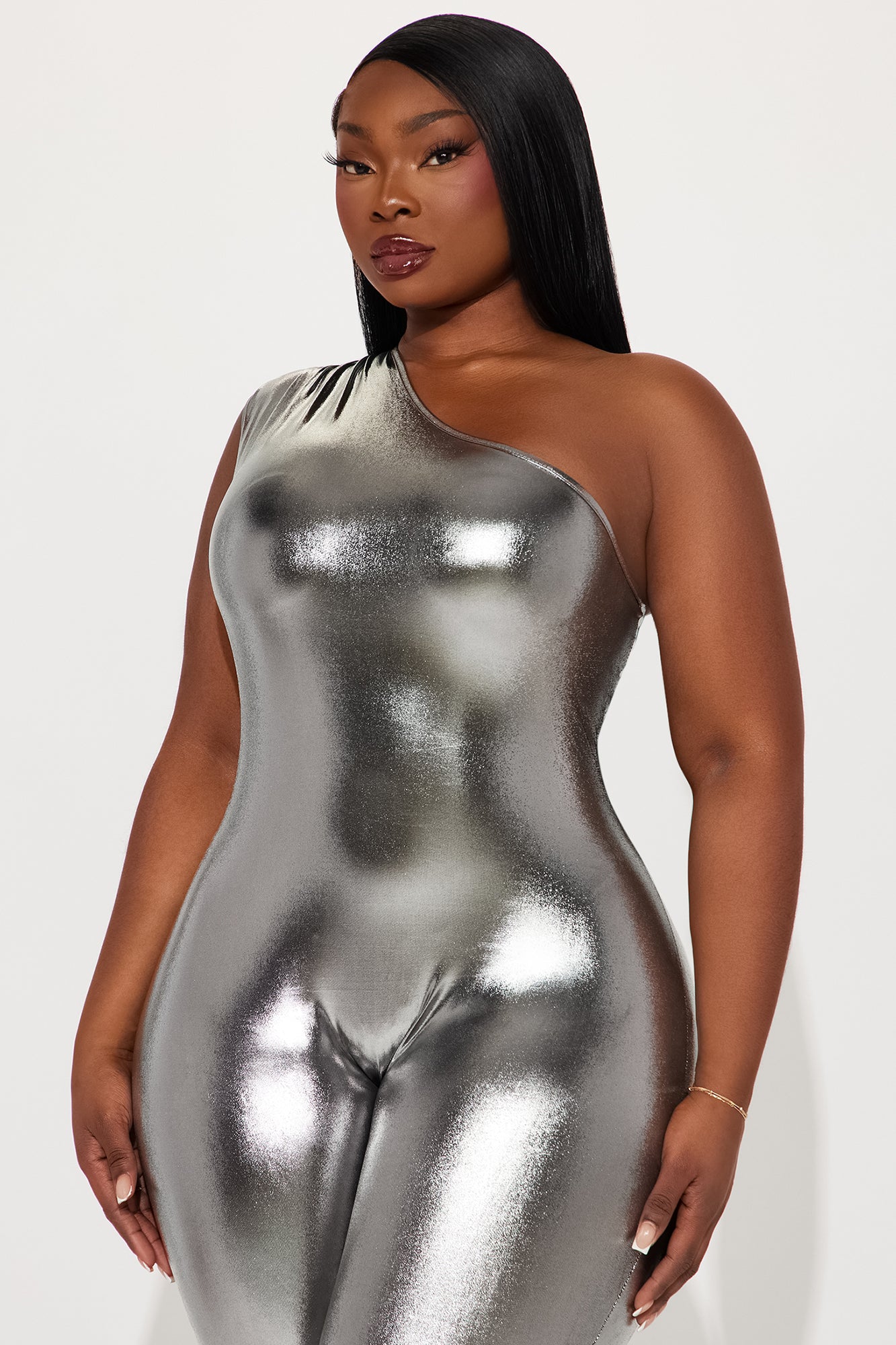 Short Temper Metallic Jumpsuit - Charcoal - Image 5