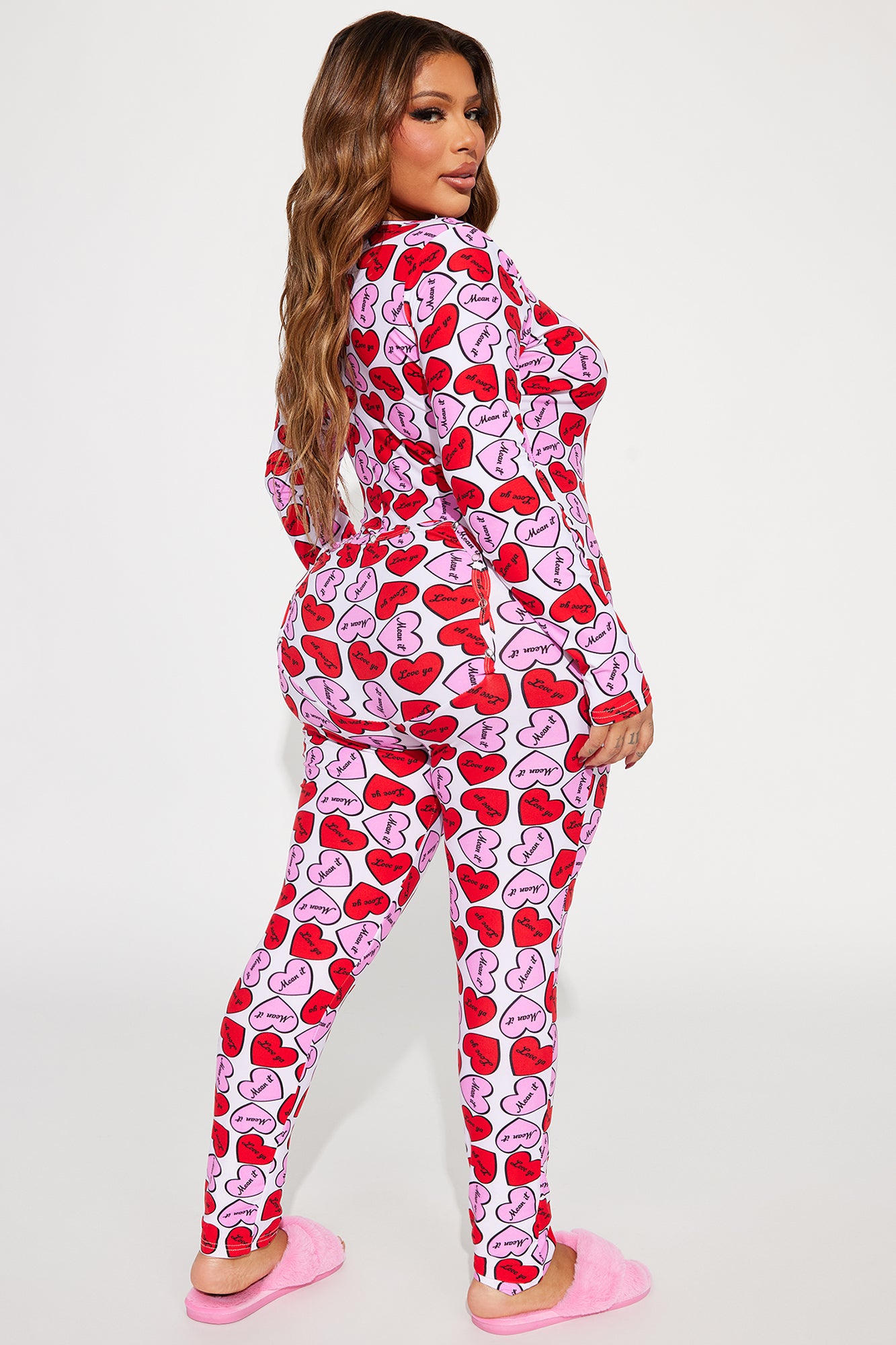 Sweet Hearts PJ Jumpsuit Onesie - Hot Pink/combo - Image 8