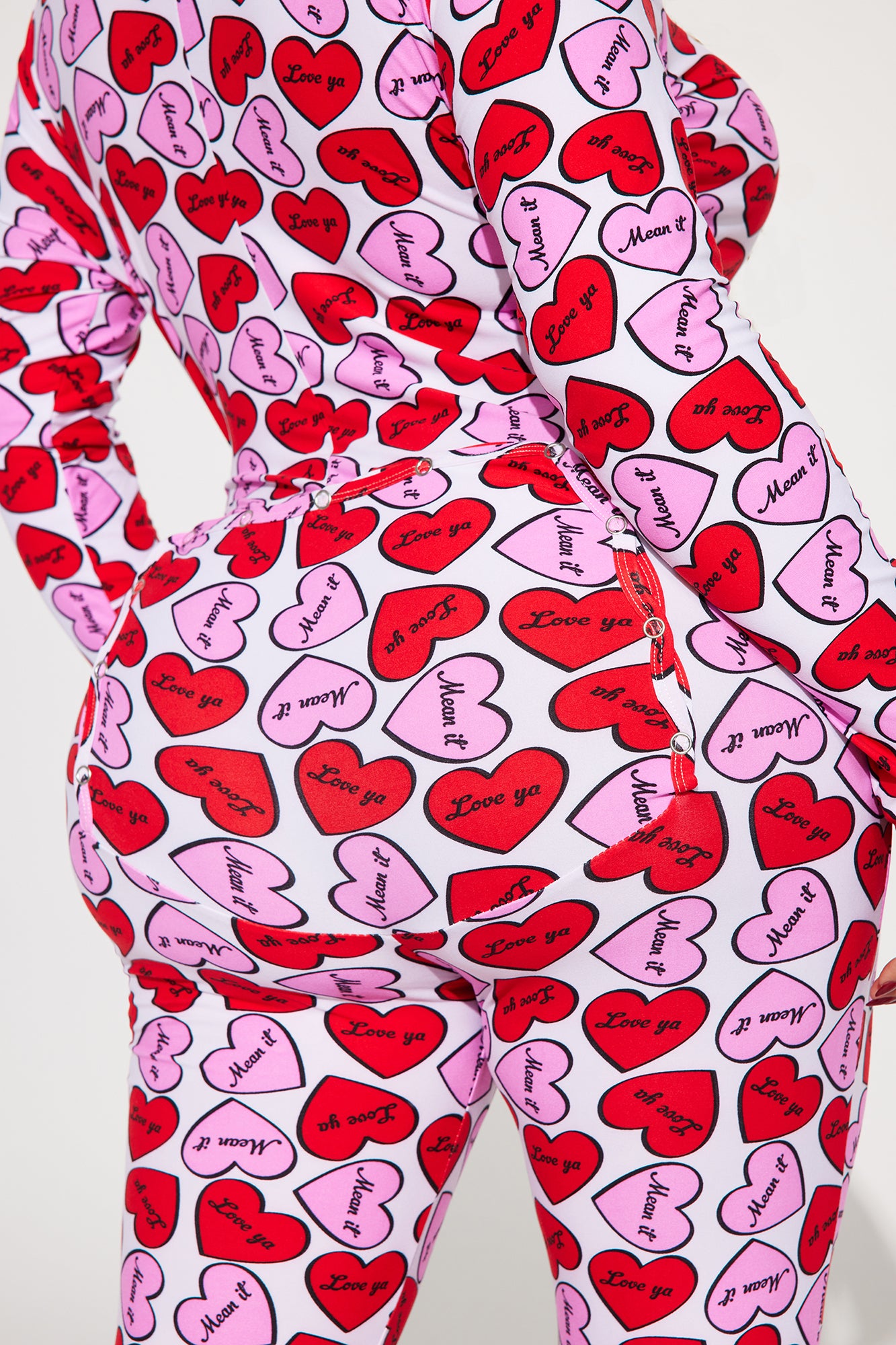 Sweet Hearts PJ Jumpsuit Onesie - Hot Pink/combo - Image 7