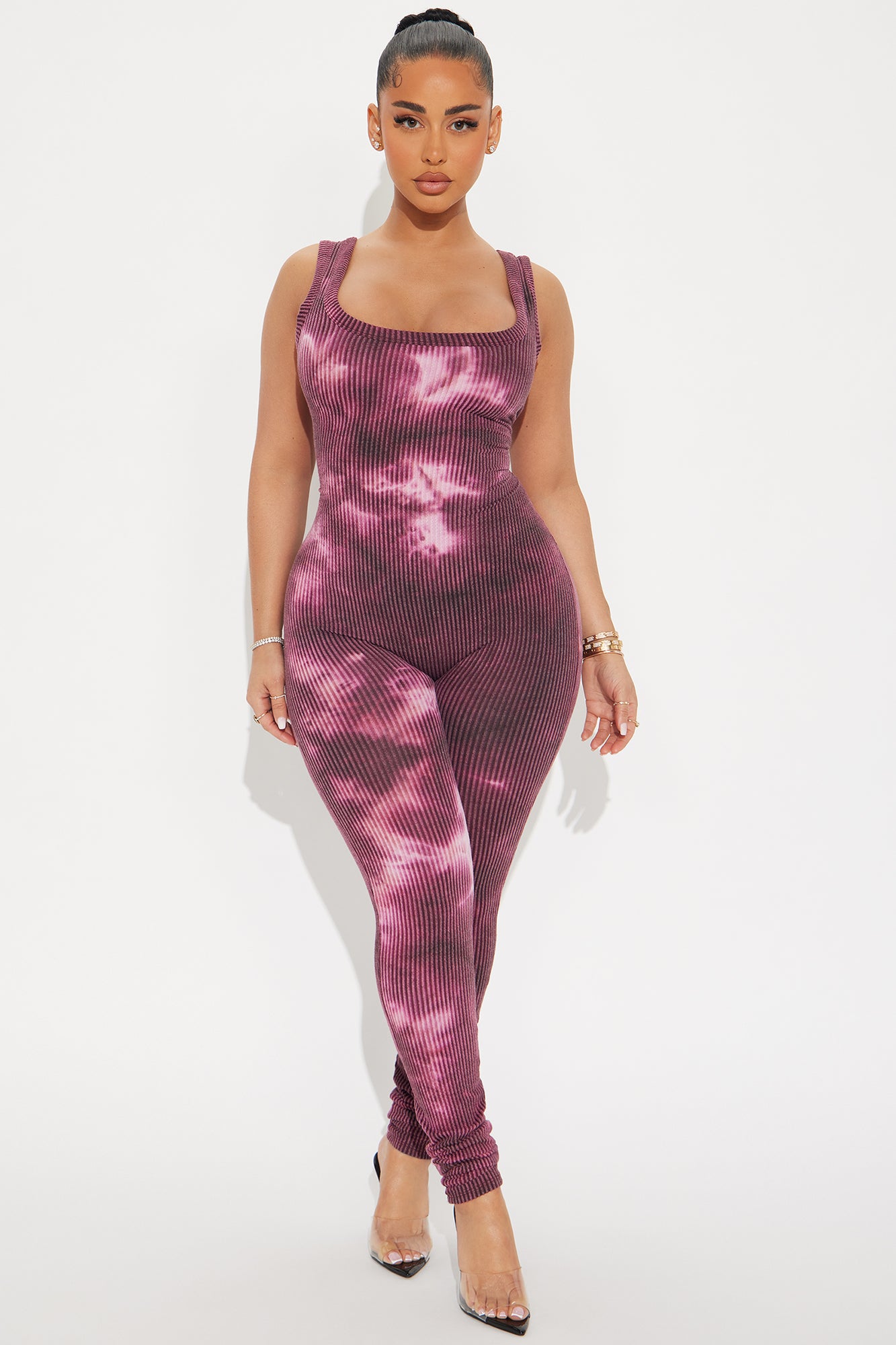 Thinking It Over Tie Dye Jumpsuit Set - Purple/combo - Image 3