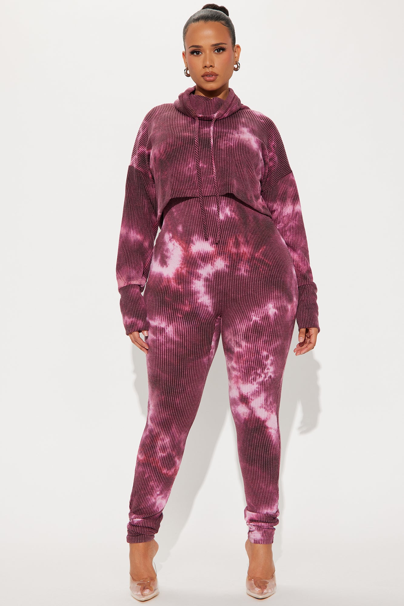 Thinking It Over Tie Dye Jumpsuit Set - Purple/combo - Image 6